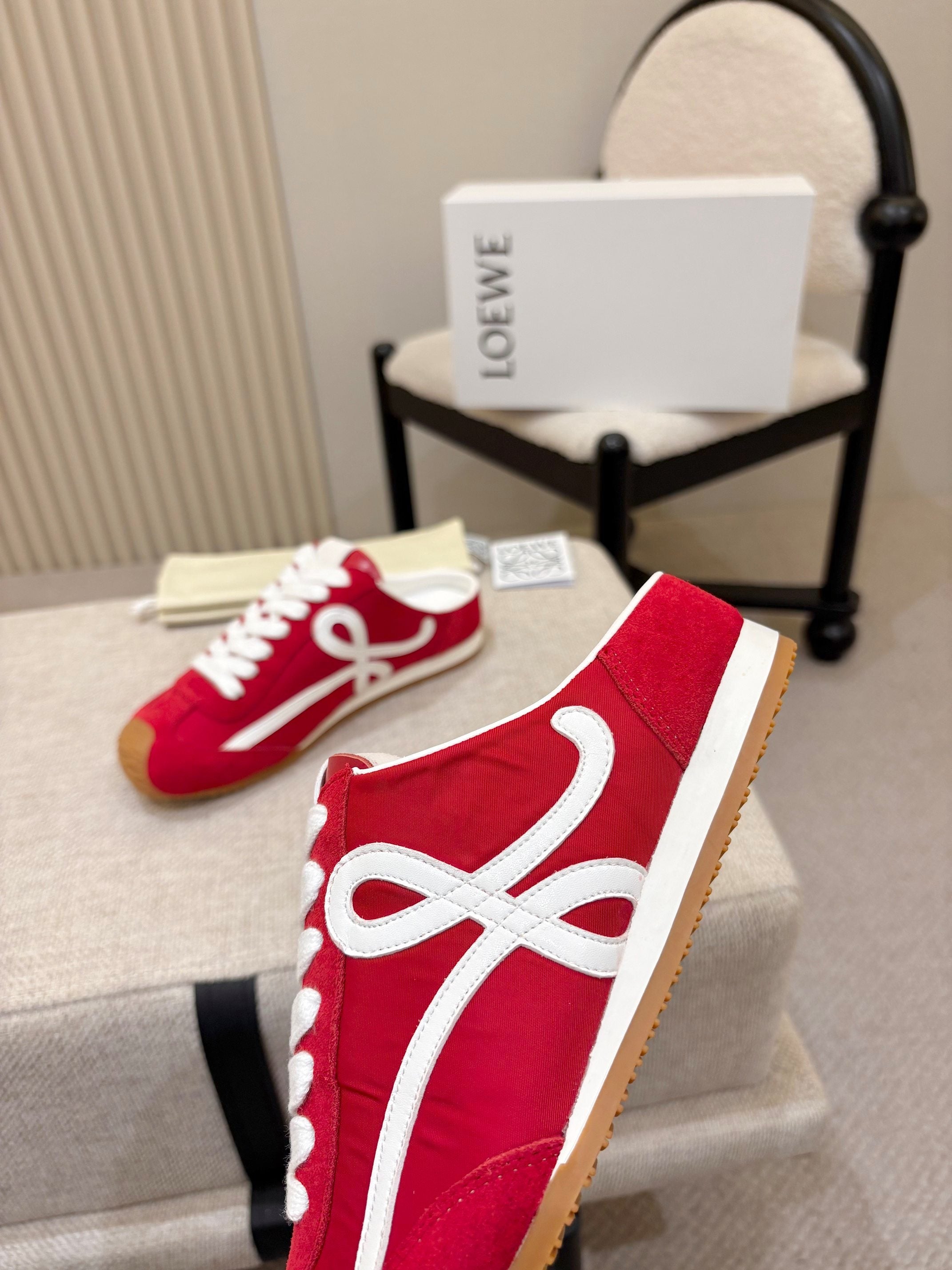 Loewe Ballet Runner Slip-On Red Suede Nylon 833799