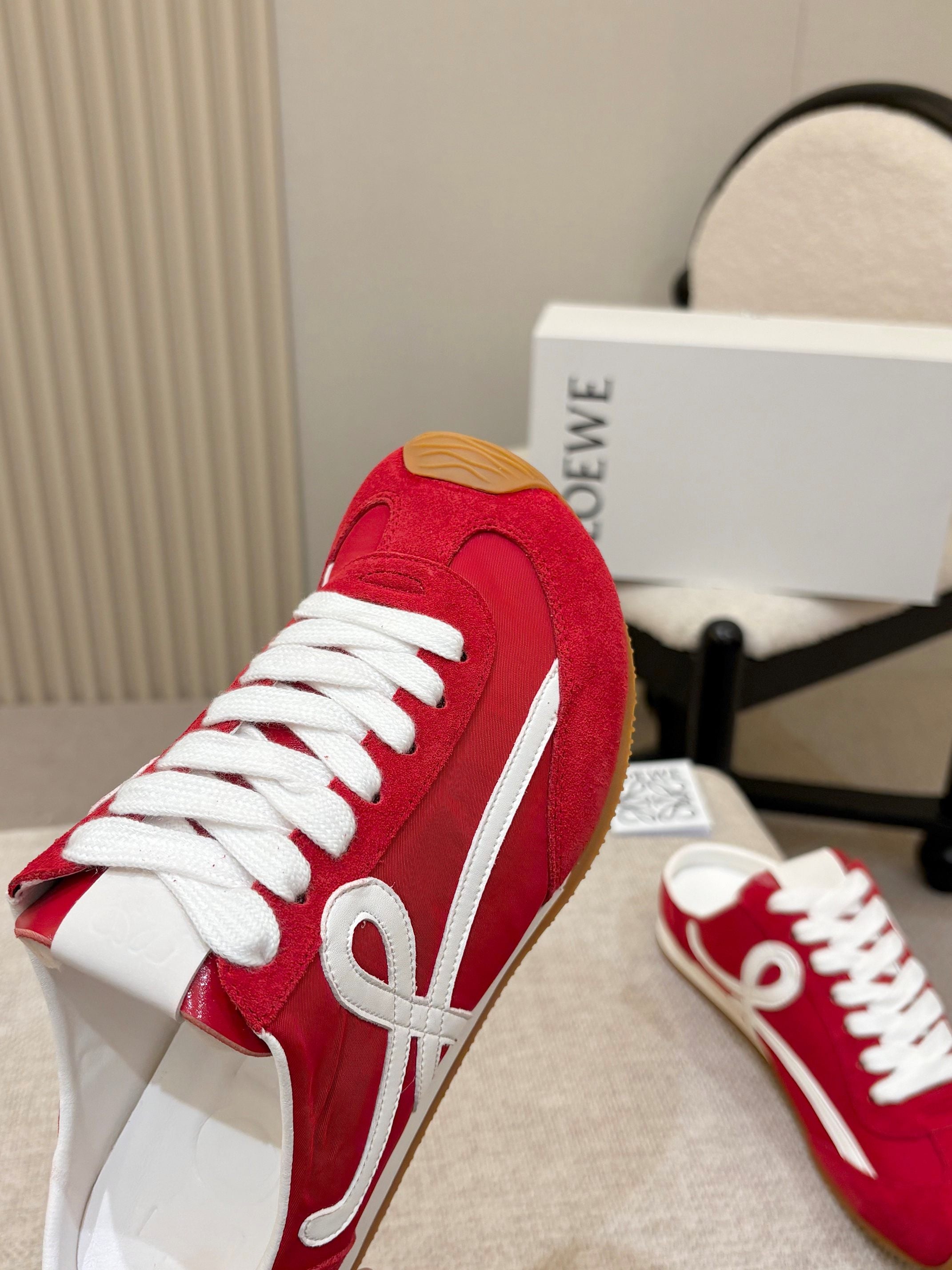 Loewe Ballet Runner Slip-On Red Suede Nylon 833799