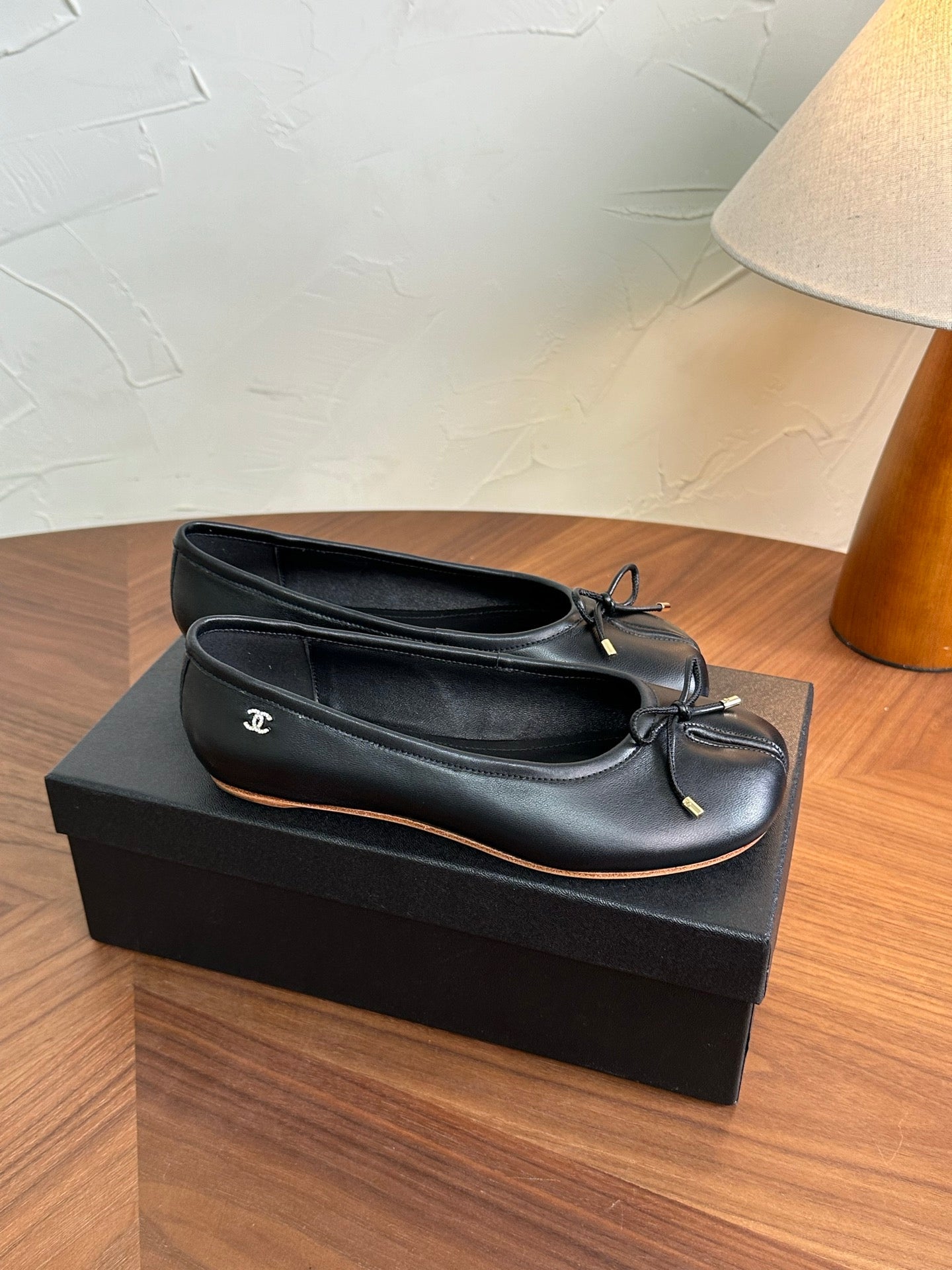 CC 26s Split-Toe Ballet Flat Black Lambskin 938195