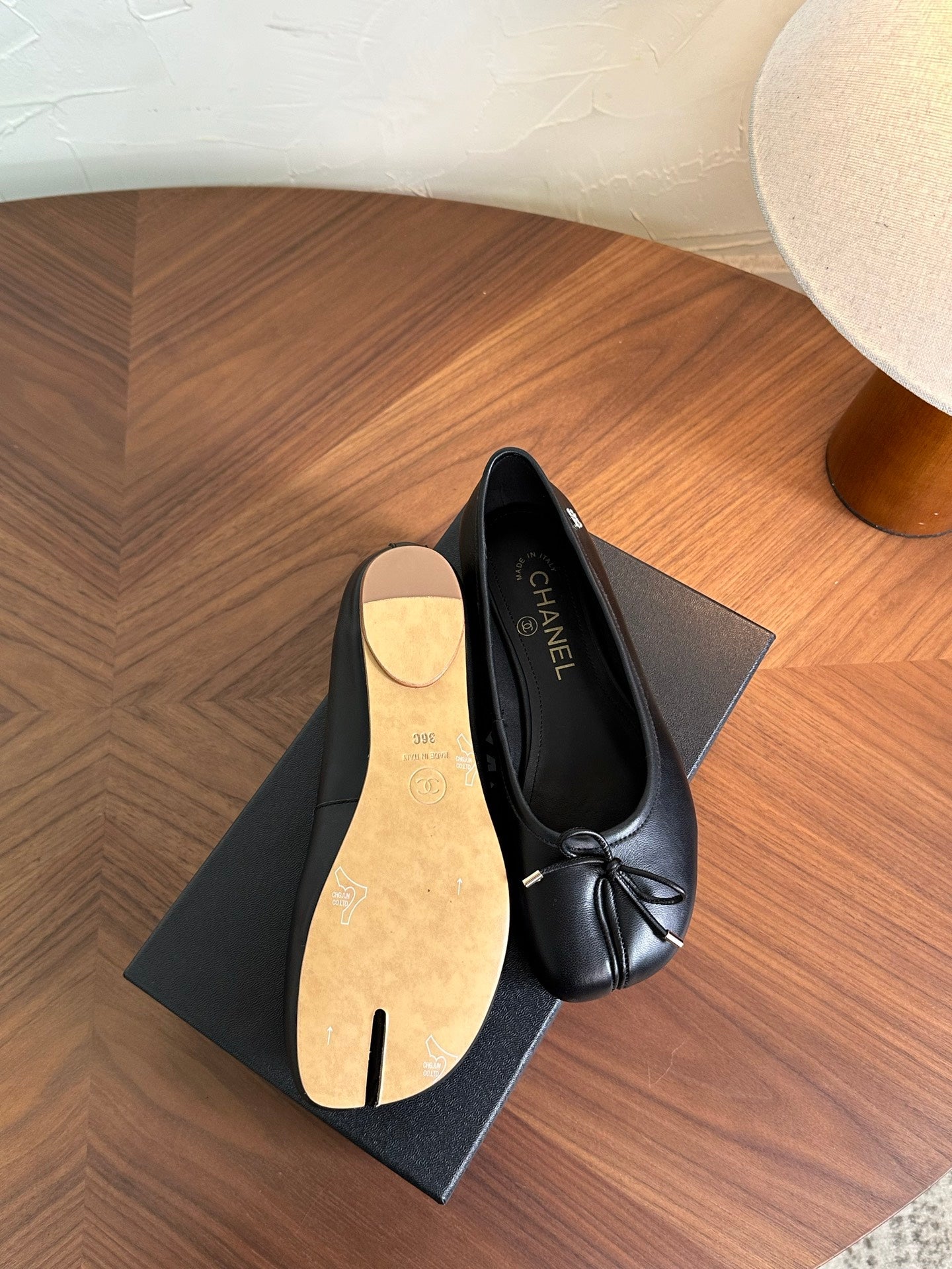CC 26s Split-Toe Ballet Flat Black Lambskin 938195