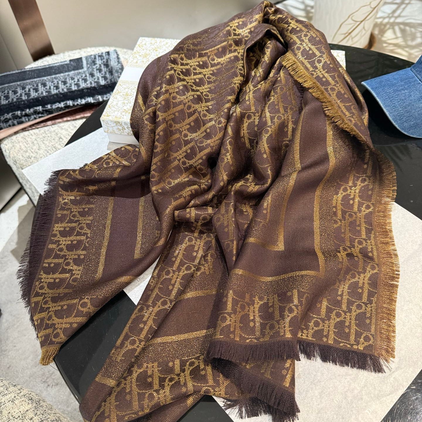 Dior 26s Scarf 140cm In Cashmere Silk 262320