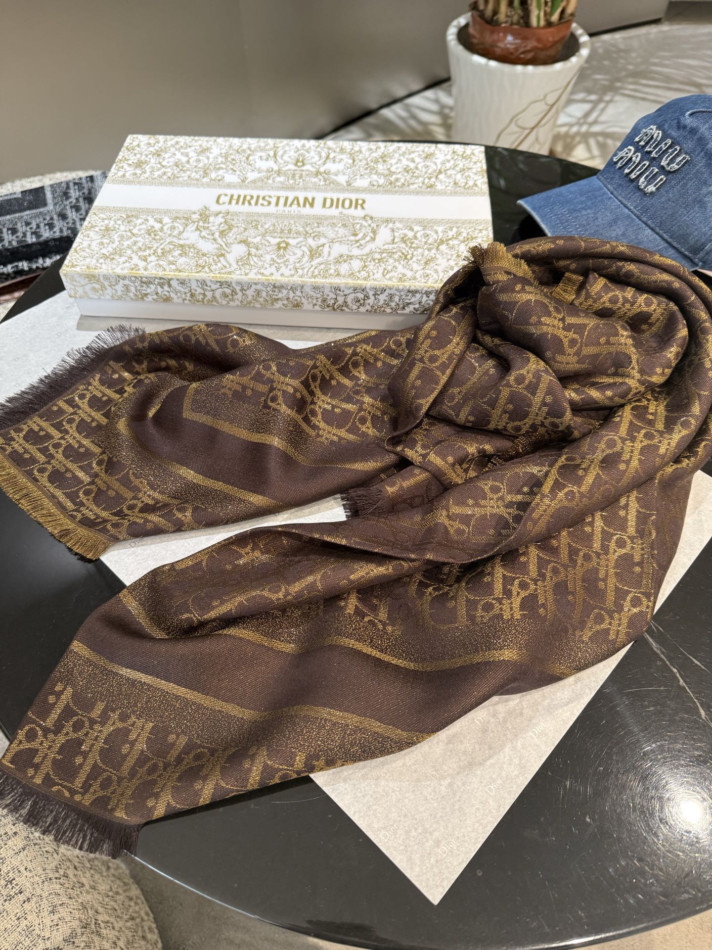 Dior 26s Scarf 140cm In Cashmere Silk 262320