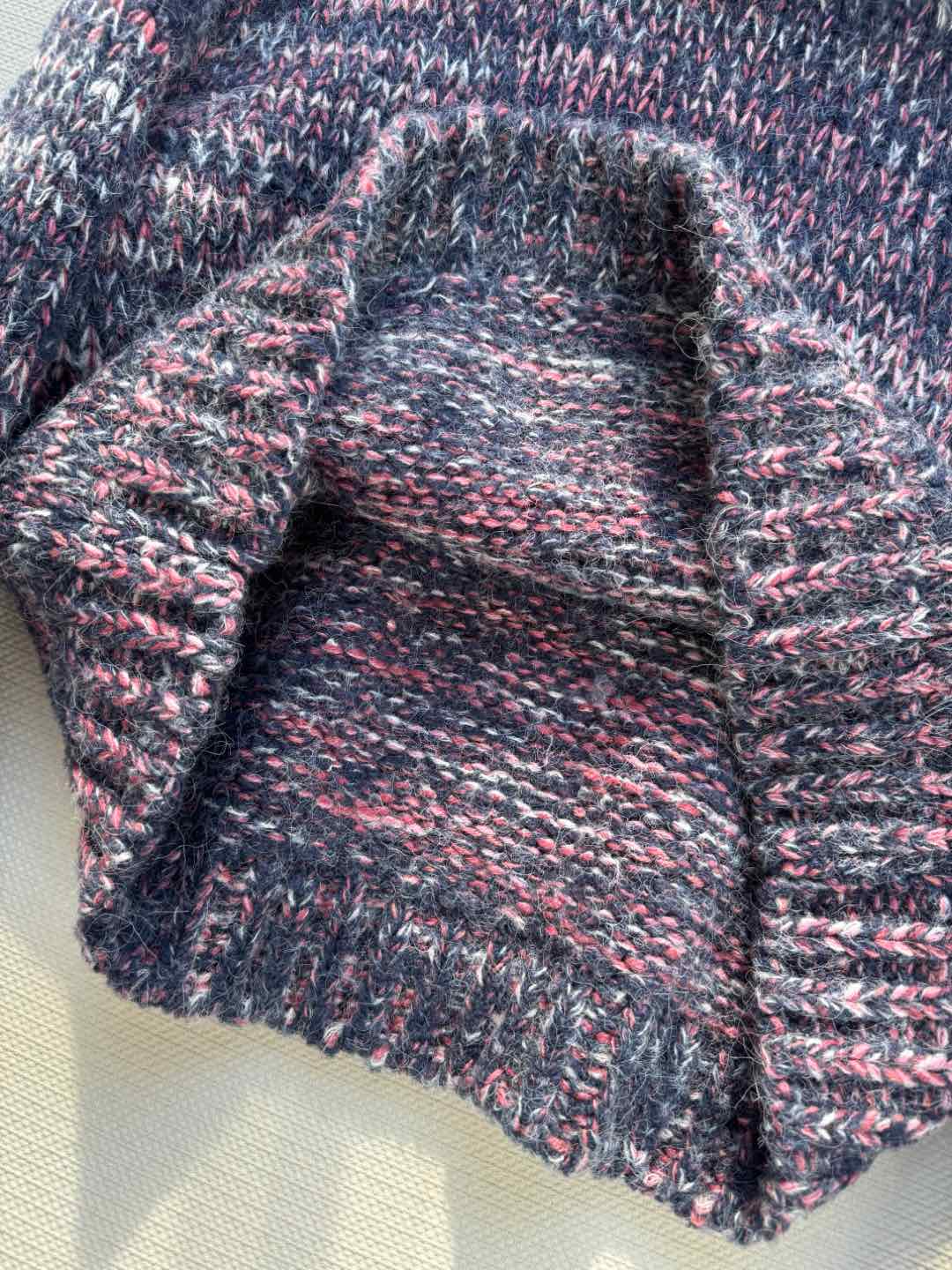 Miu Miu 25 Twisted Snowflake-colored Round-neck Sweater Multicolor Cashmere