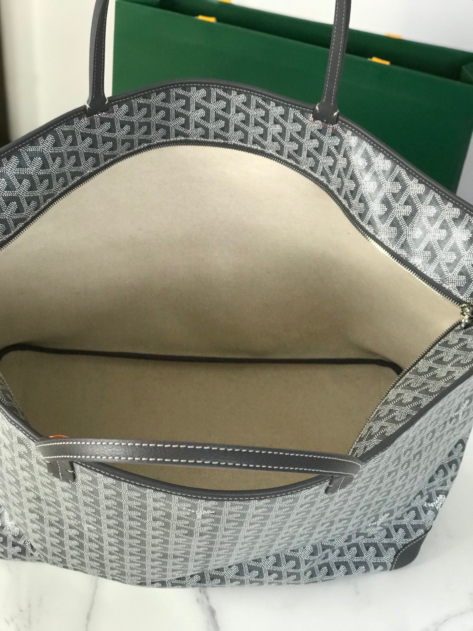 Goyard Artois GM Bag 37cm Grey Canvas & Calfskin