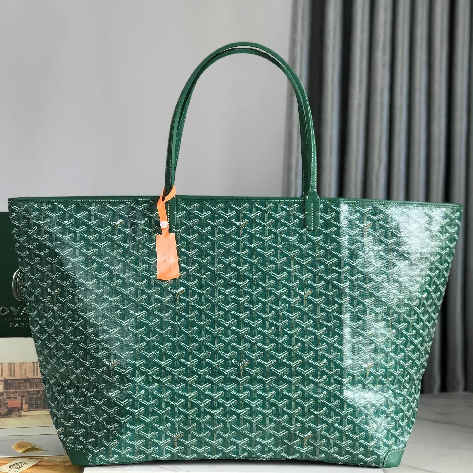 Goyard Artois GM Bag 37cm Green Canvas & Calfskin