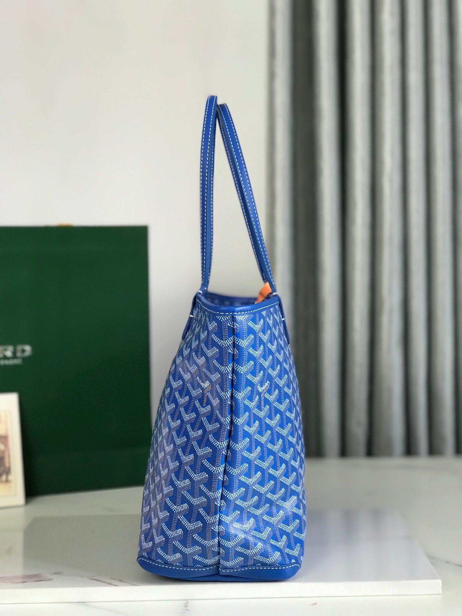 Goyard Artois Bag 30cm Blue Canvas & Calfskin