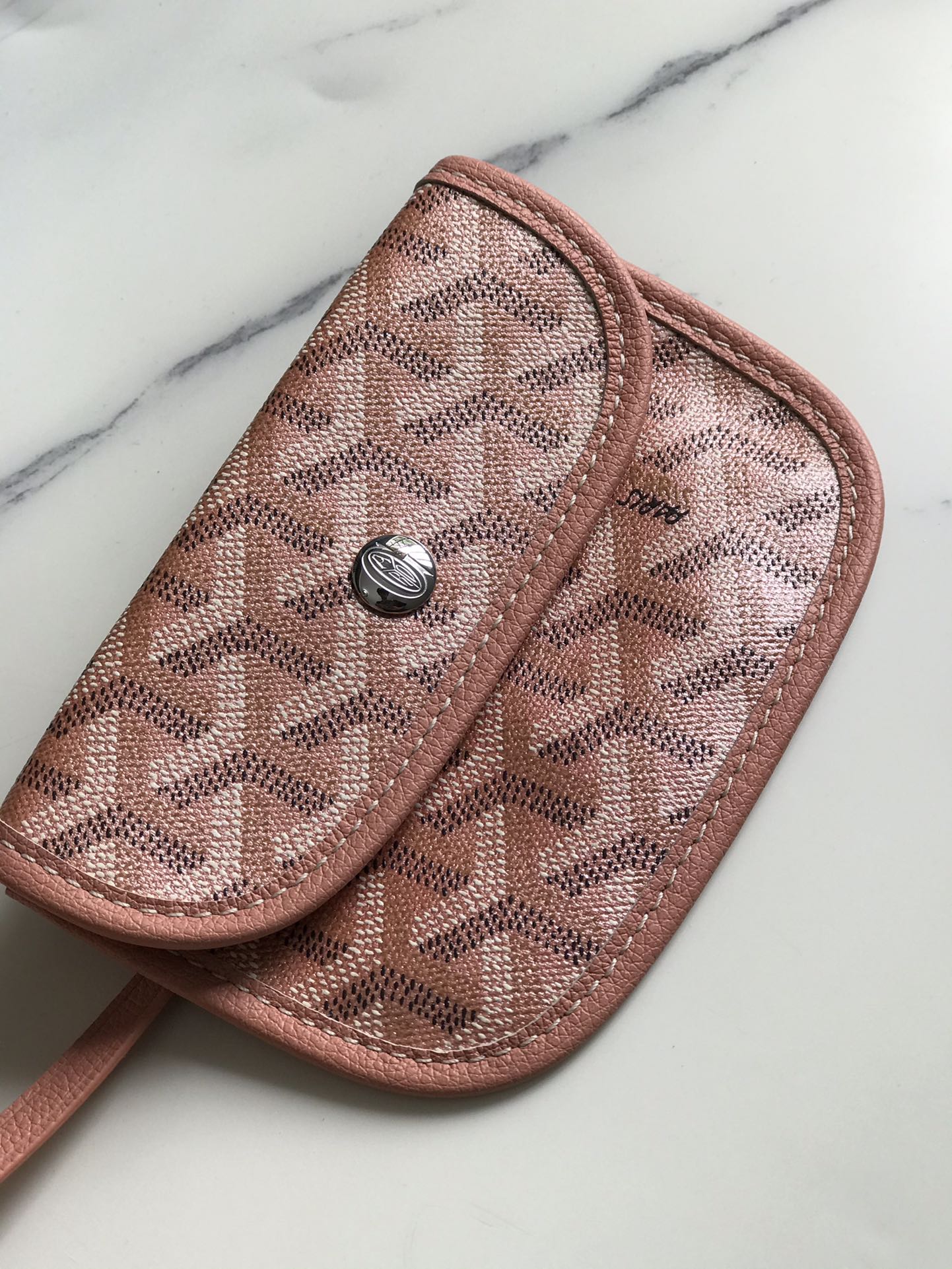 ANJOU MINI BAG 20 IN MANHATTAN PINK CALFSKIN AND GOYARDINE CANVAS