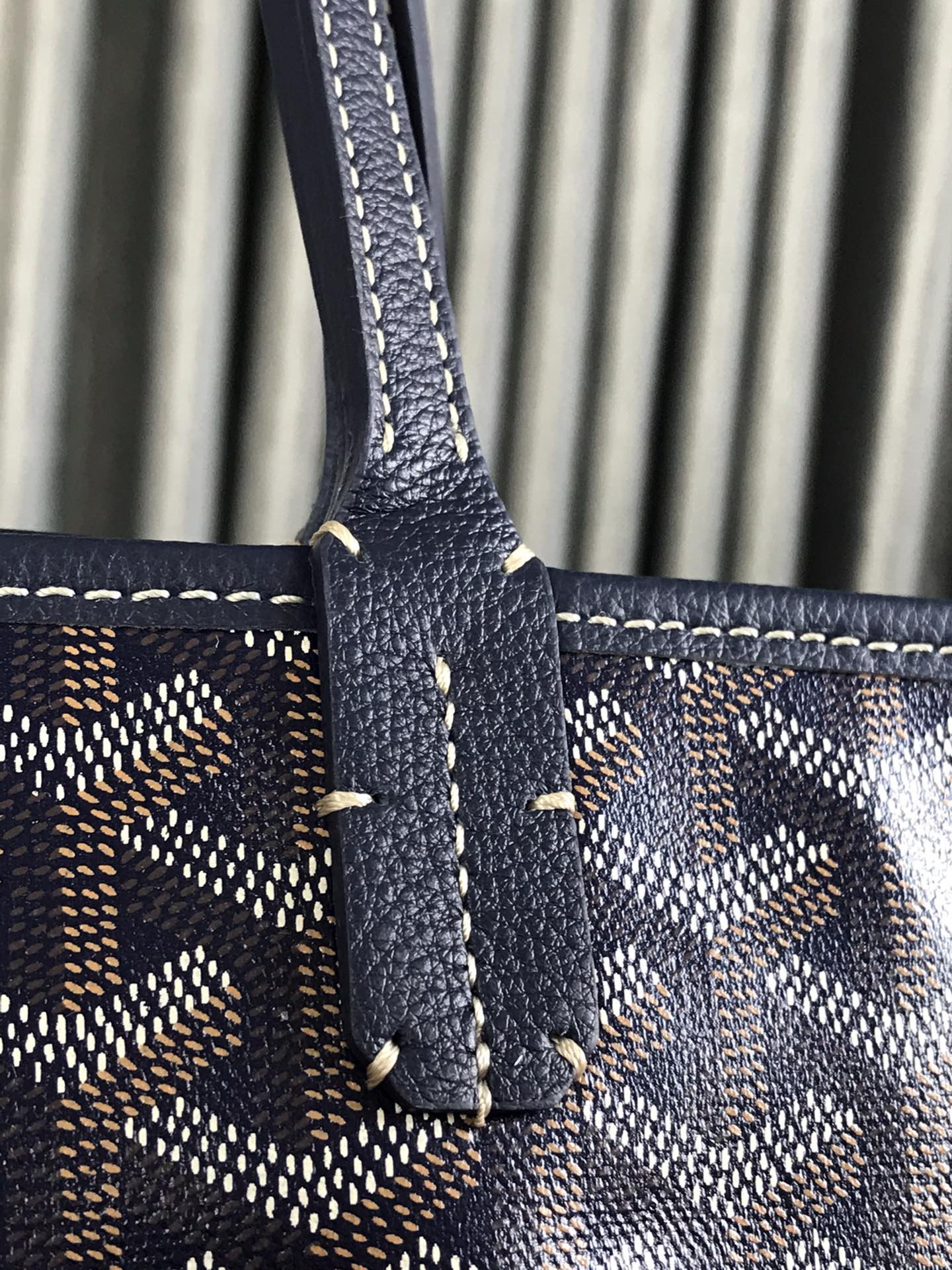 Goyard Artois GM Bag 37cm Navy Blue Canvas & Calfskin