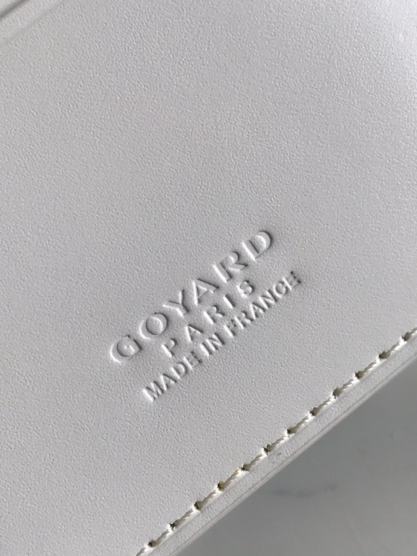Goyard Grenelle Passport Cover 10cm White Canvas & Cafskin