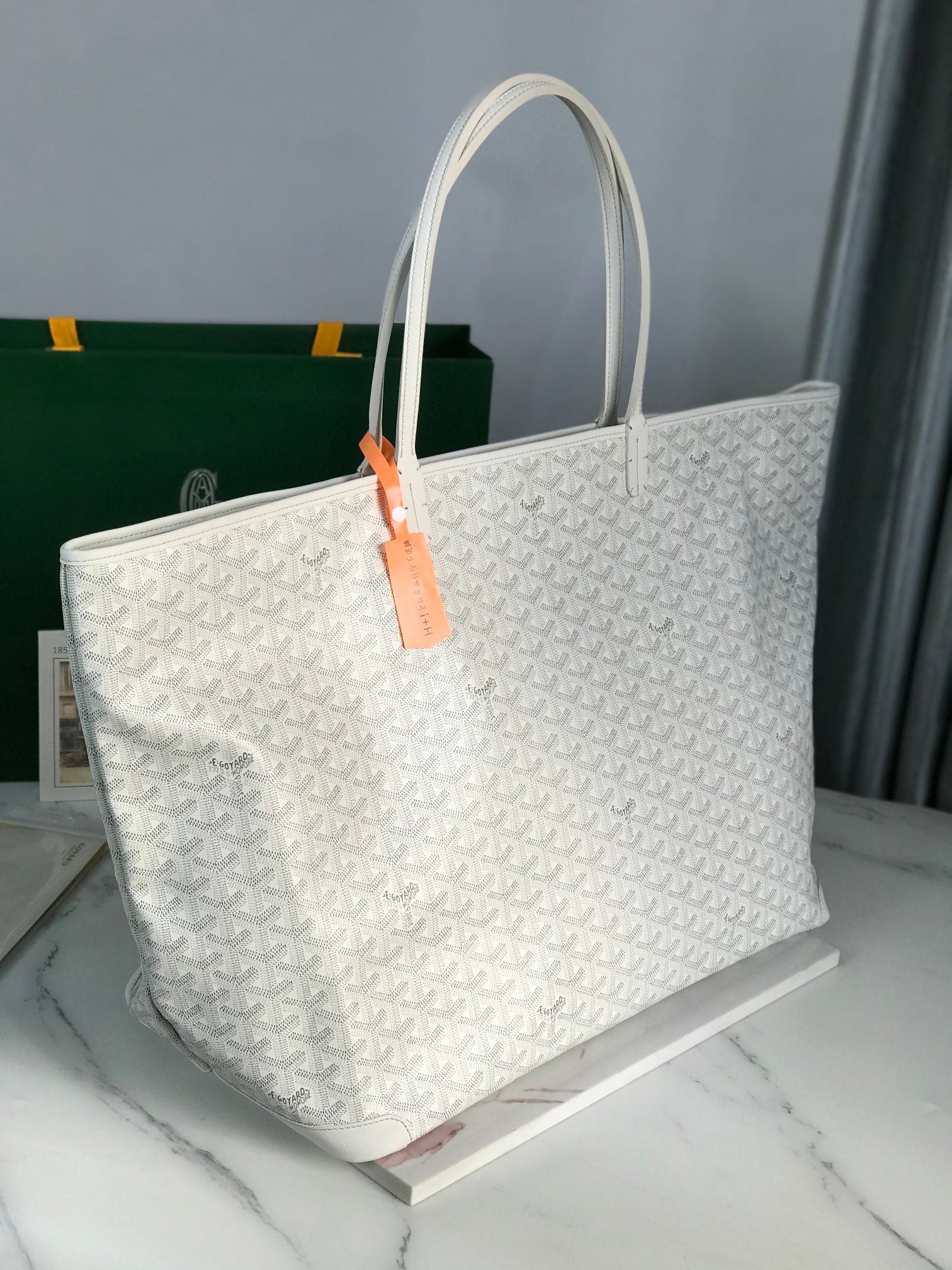 Goyard Artois GM Bag 37cm White Canvas & Calfskin
