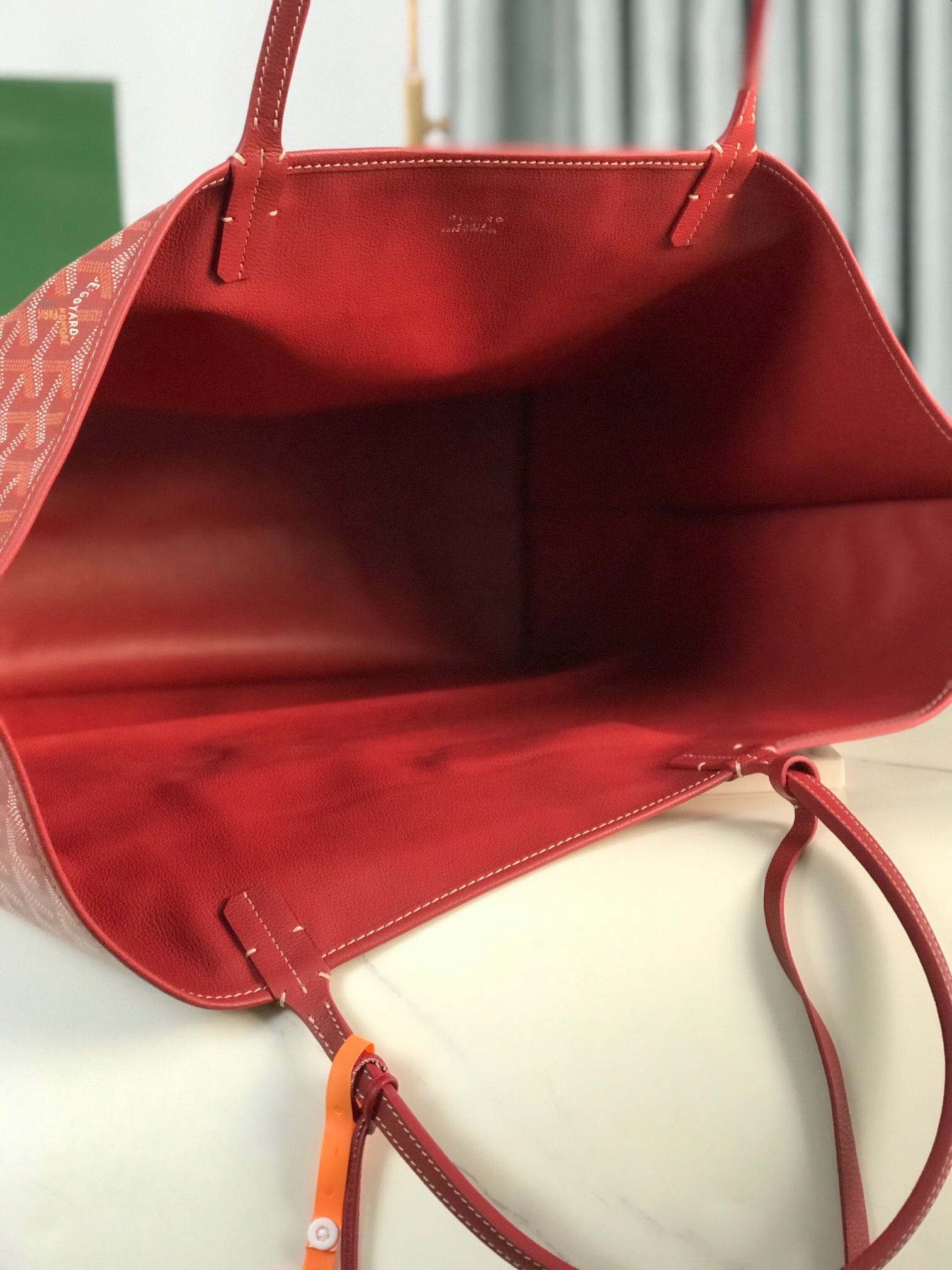 Goyard Anjou GM Bag 39cm Red Calfskin Goyardine Canvas 290824