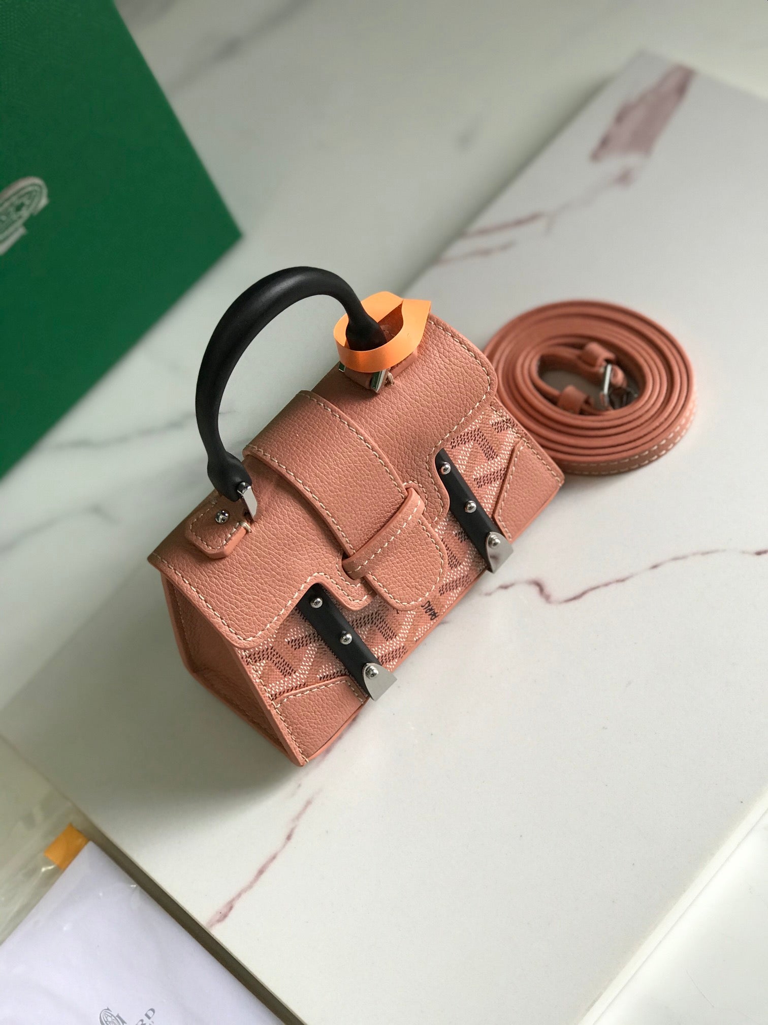 Goyard Saïgon Nano Mini Bag 14.5cm Pink Canvas & Calfskin