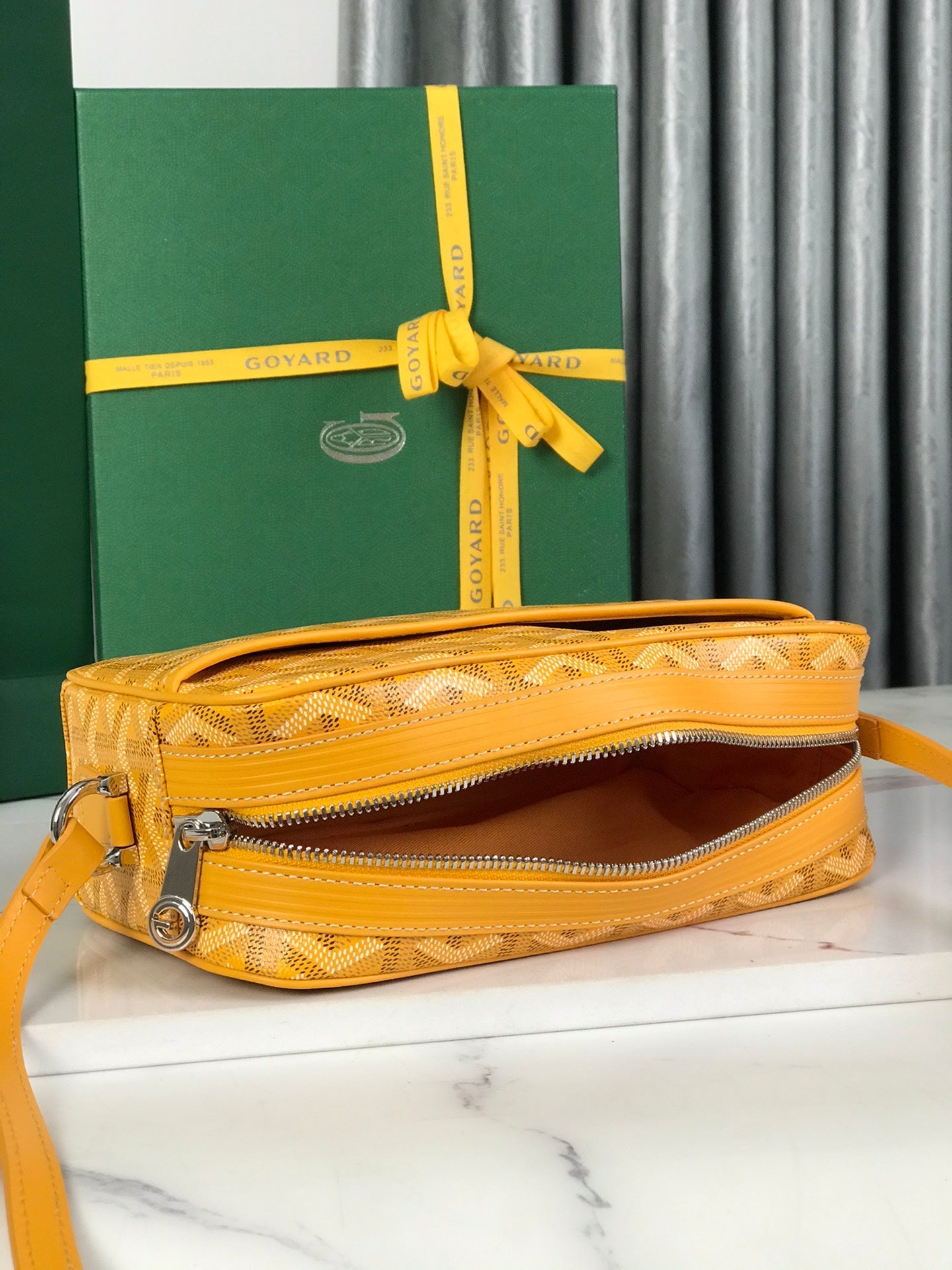 Goyard Cap-Vert Camera Bag Yellow Calfskin Canvas 290860