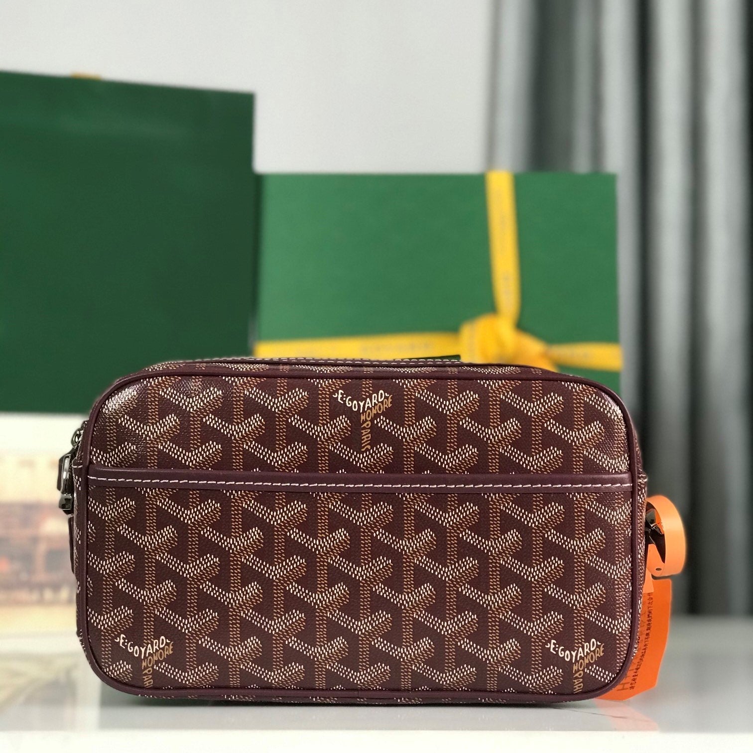 Goyard Cap-Vert Camera Bag Burgundy Calfskin Canvas 290857