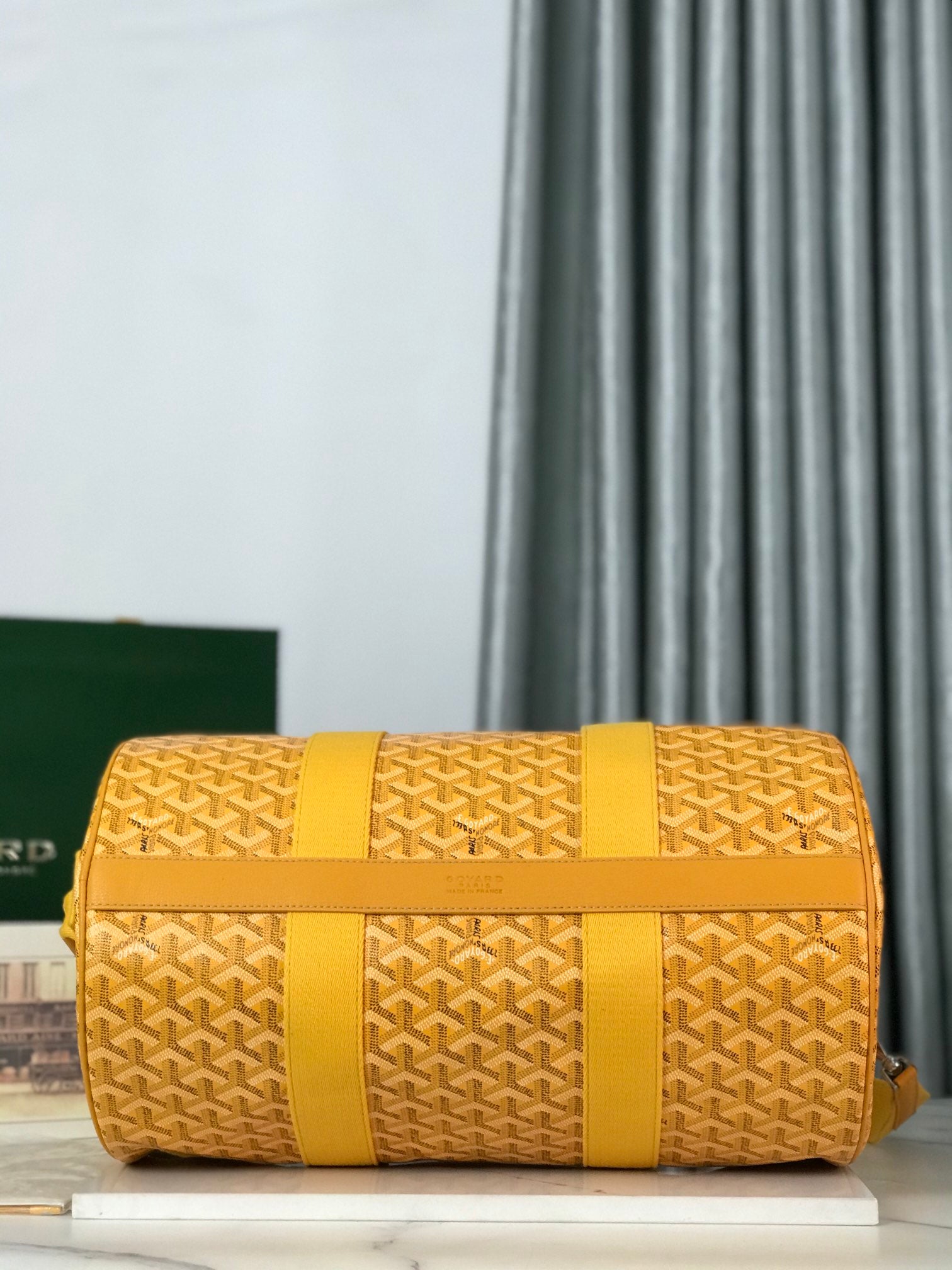 Goyard Barrel 40 Sports Bag Yellow Canvas & Calfskin
