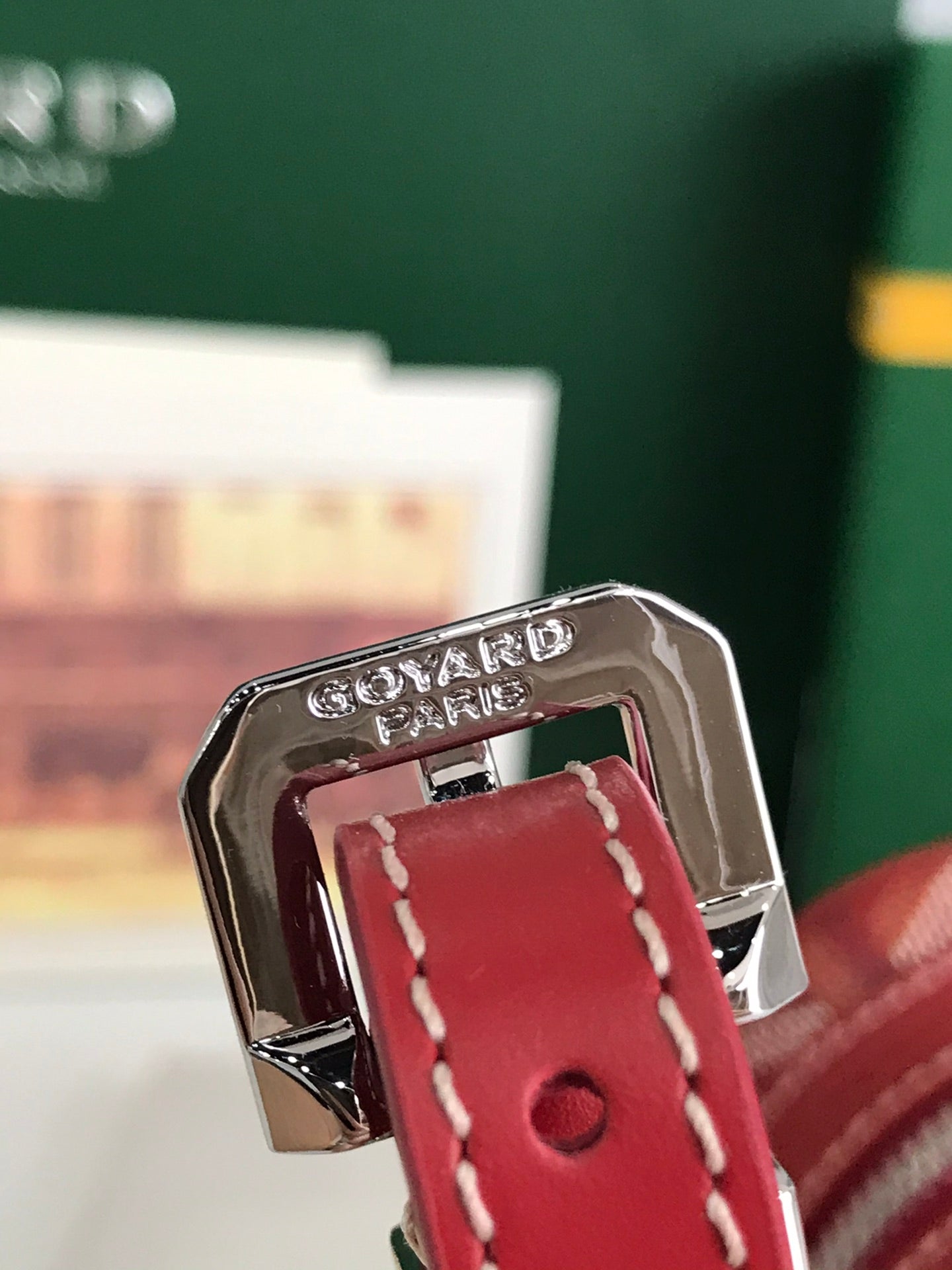 Goyard Cap-Vert Camera Bag Red Calfskin Canvas 290856