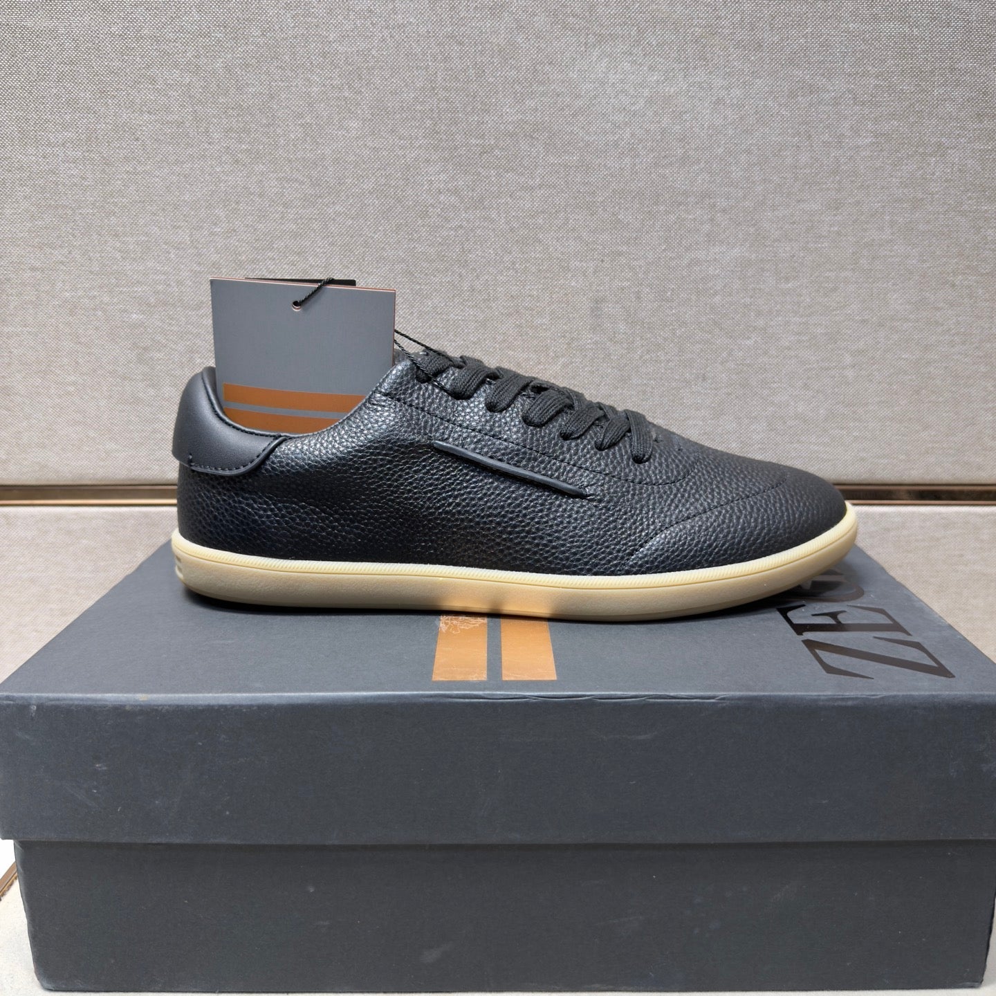 Zegna 232 Men’s Sneakers Black Grain Leather 178303