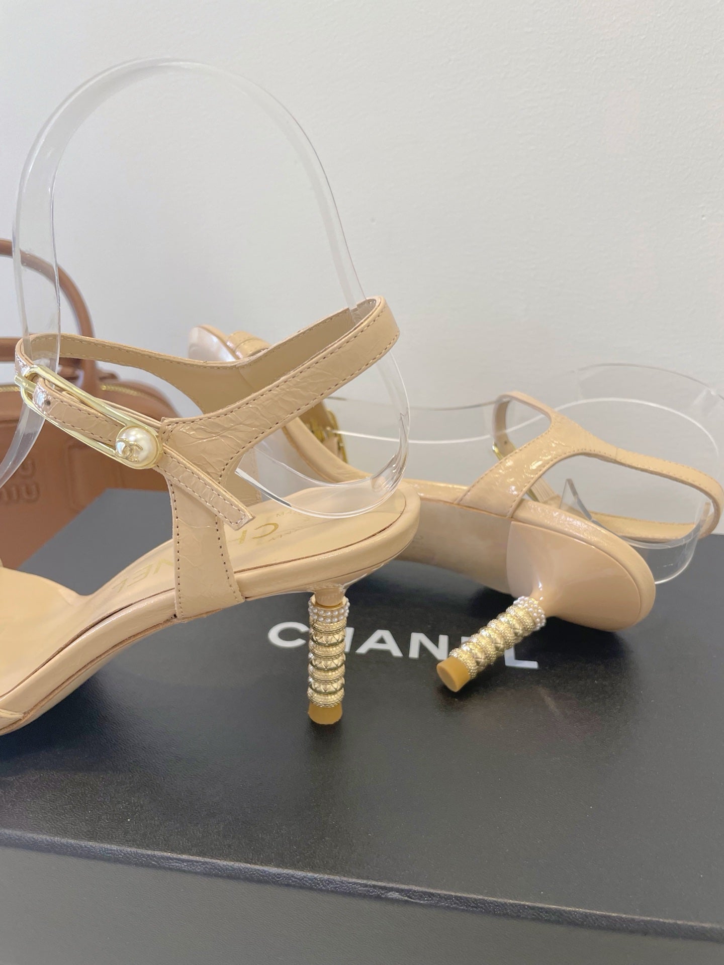 CC 26s High-Heeled Sandals 6.5cm Beige Lambskin 941632