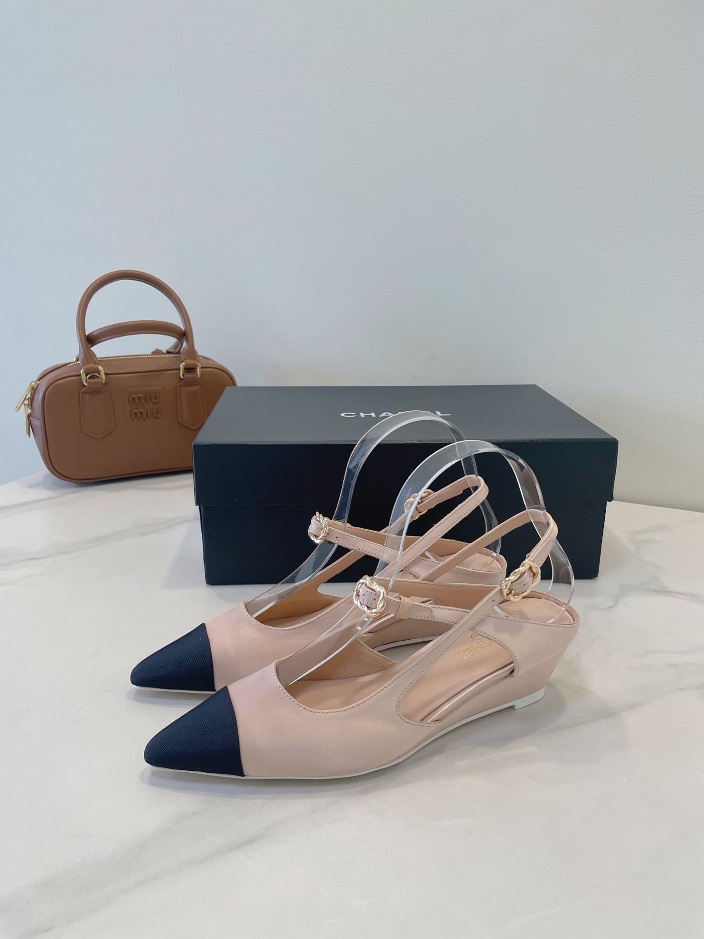 CC 26s T-Strap Slingbacks Nude Satin 941624