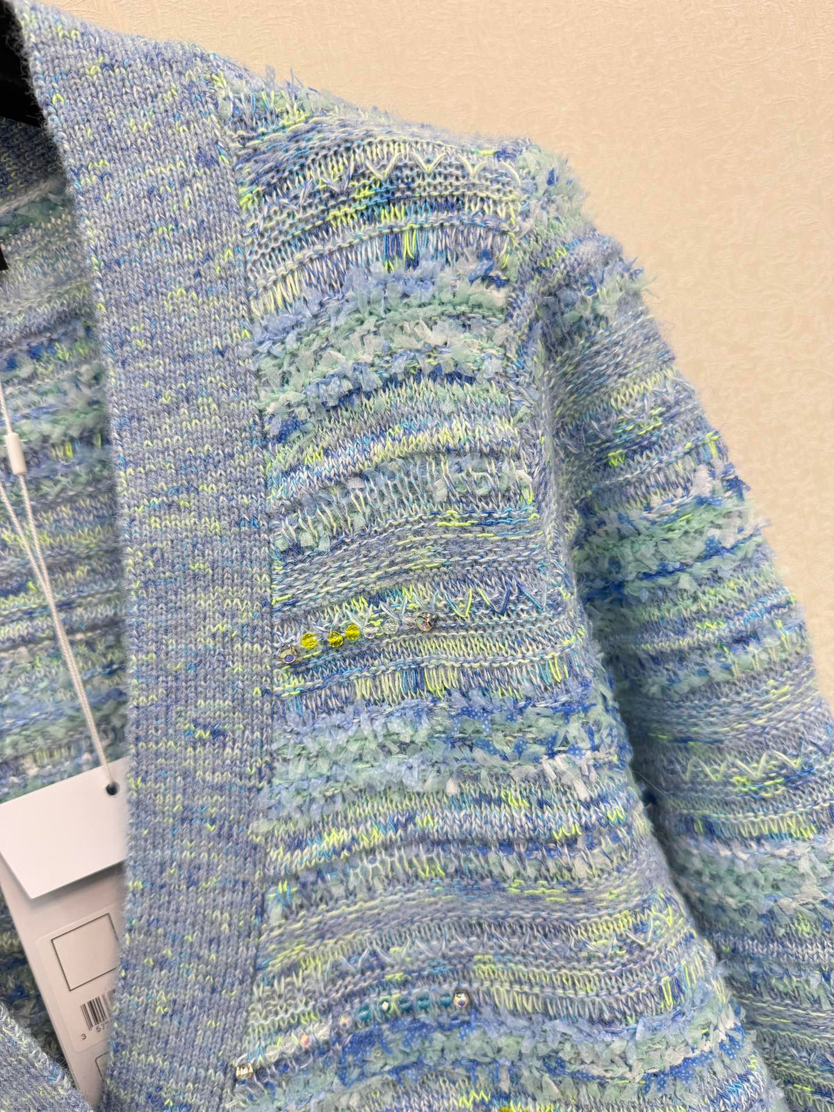 CC 26s V-Neck Cardigan Blue Yellow Nylon Wool 424683