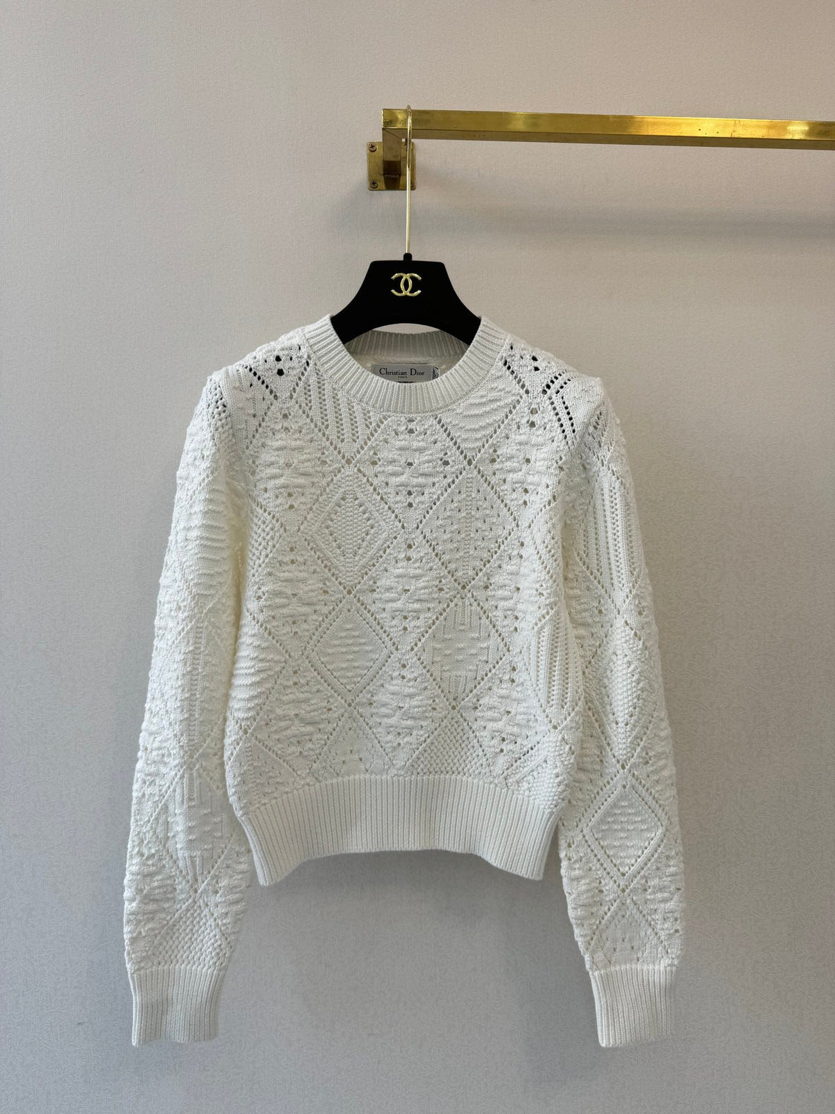 CD 26s Sweater White Argyle Knit 154809