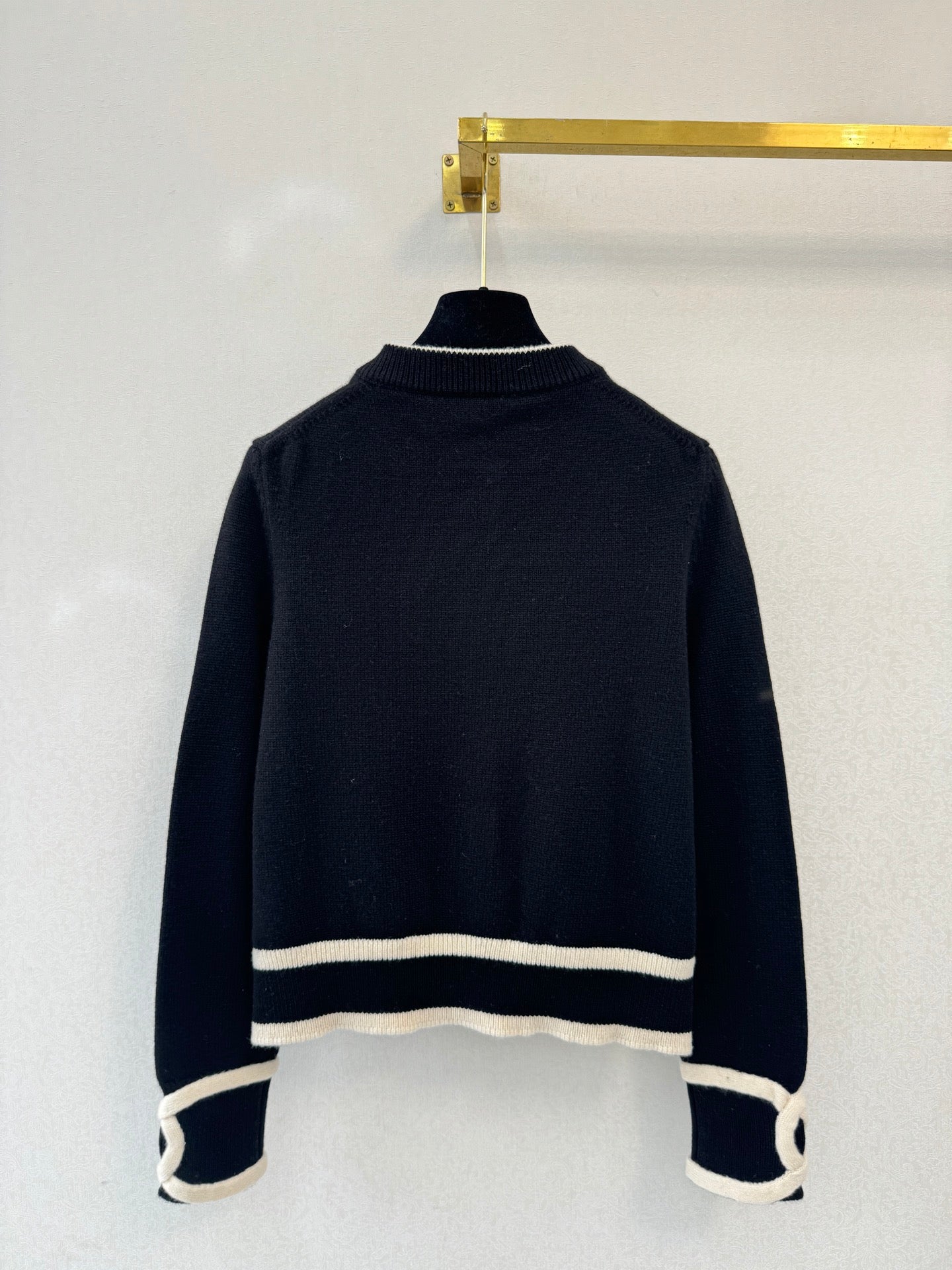 CC 26s Crew Neck Long-Sleeved Top Black Cashmere 424792