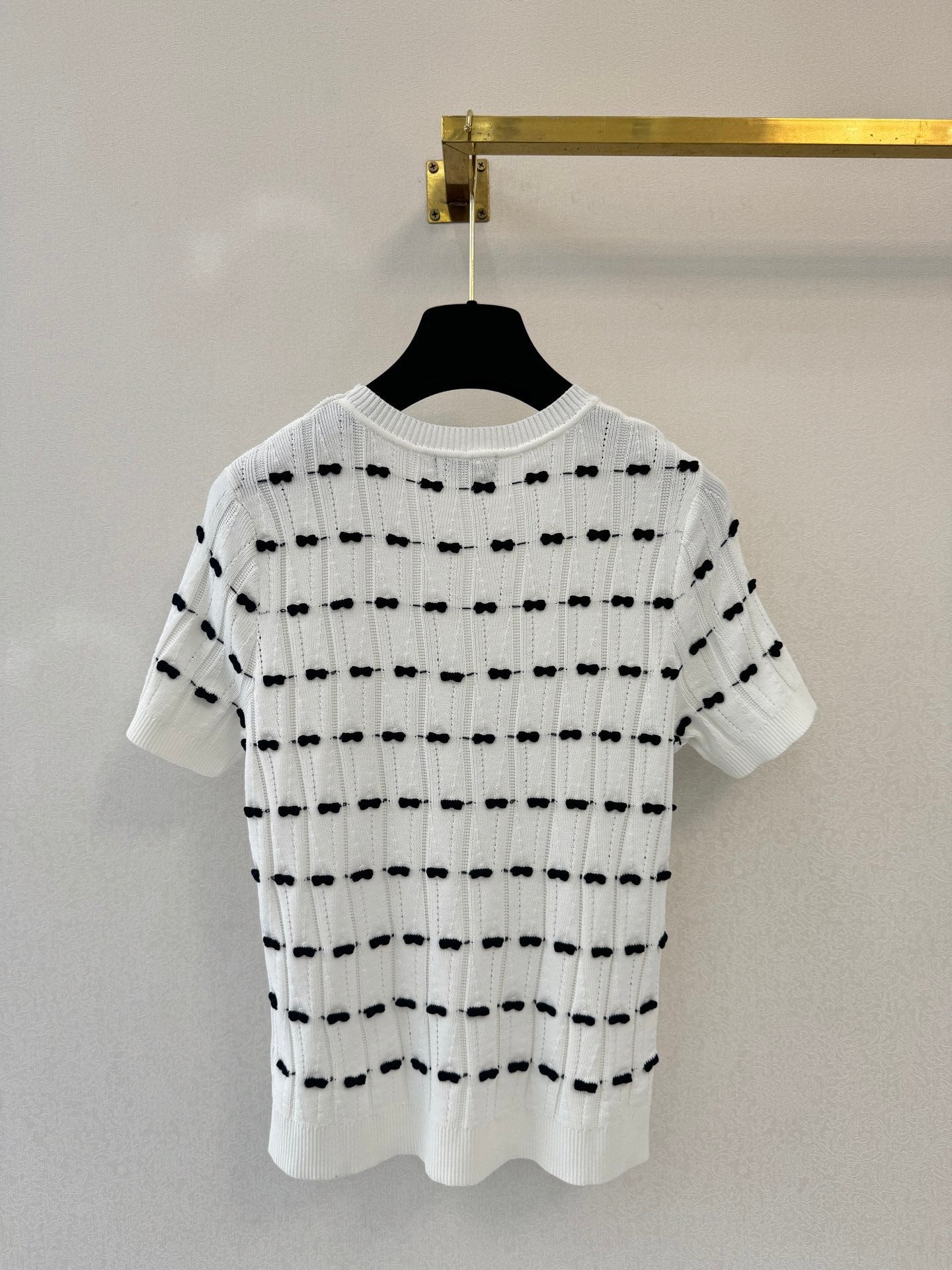 CC 26s Crew Neck Short-Sleeved Shirt White Tencel Silk 364284