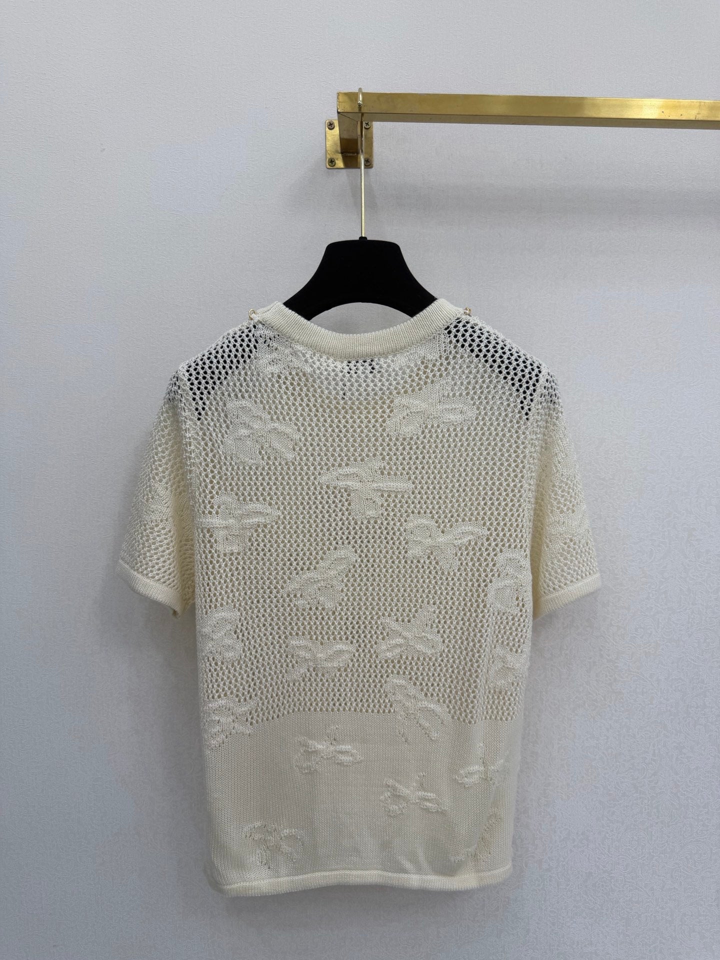 CC 26s Crew Neck Short-Sleeved Shirt White Cotton 394842