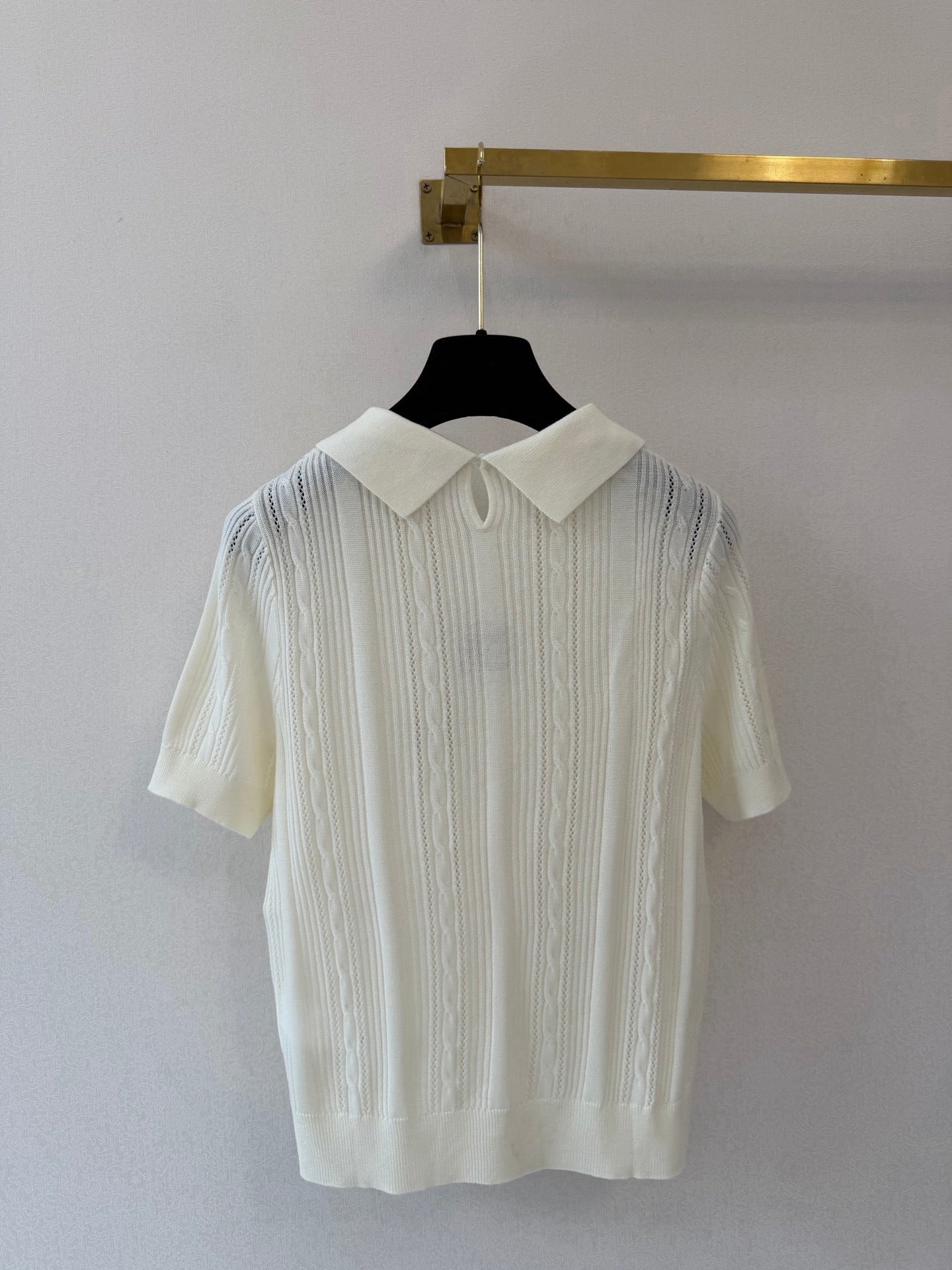 Loewe Collared Short-Sleeved Shirt Cream Wool 394837