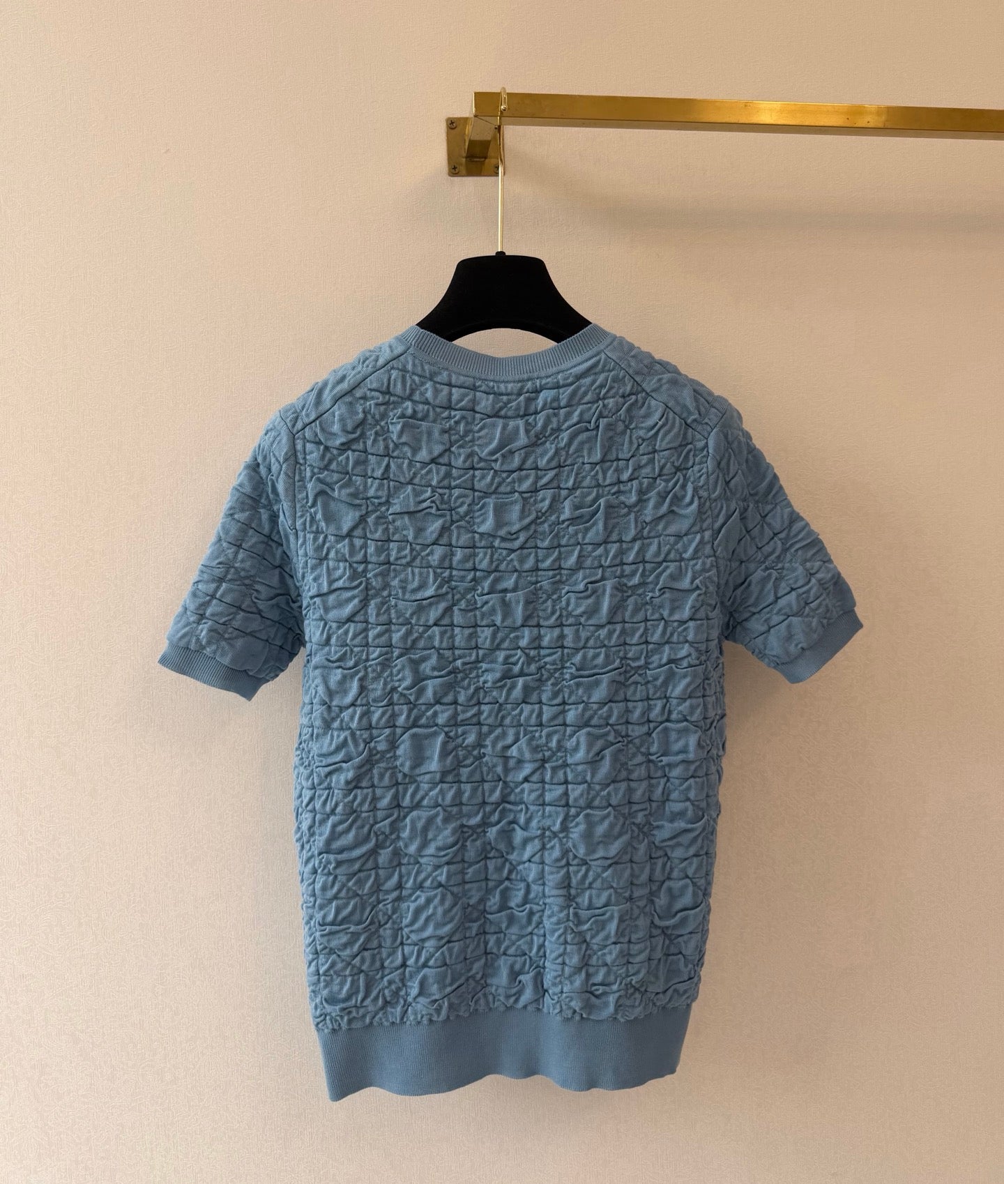 CD Crew Neck Short-Sleeved Shirt Stale Blue Slik 394819