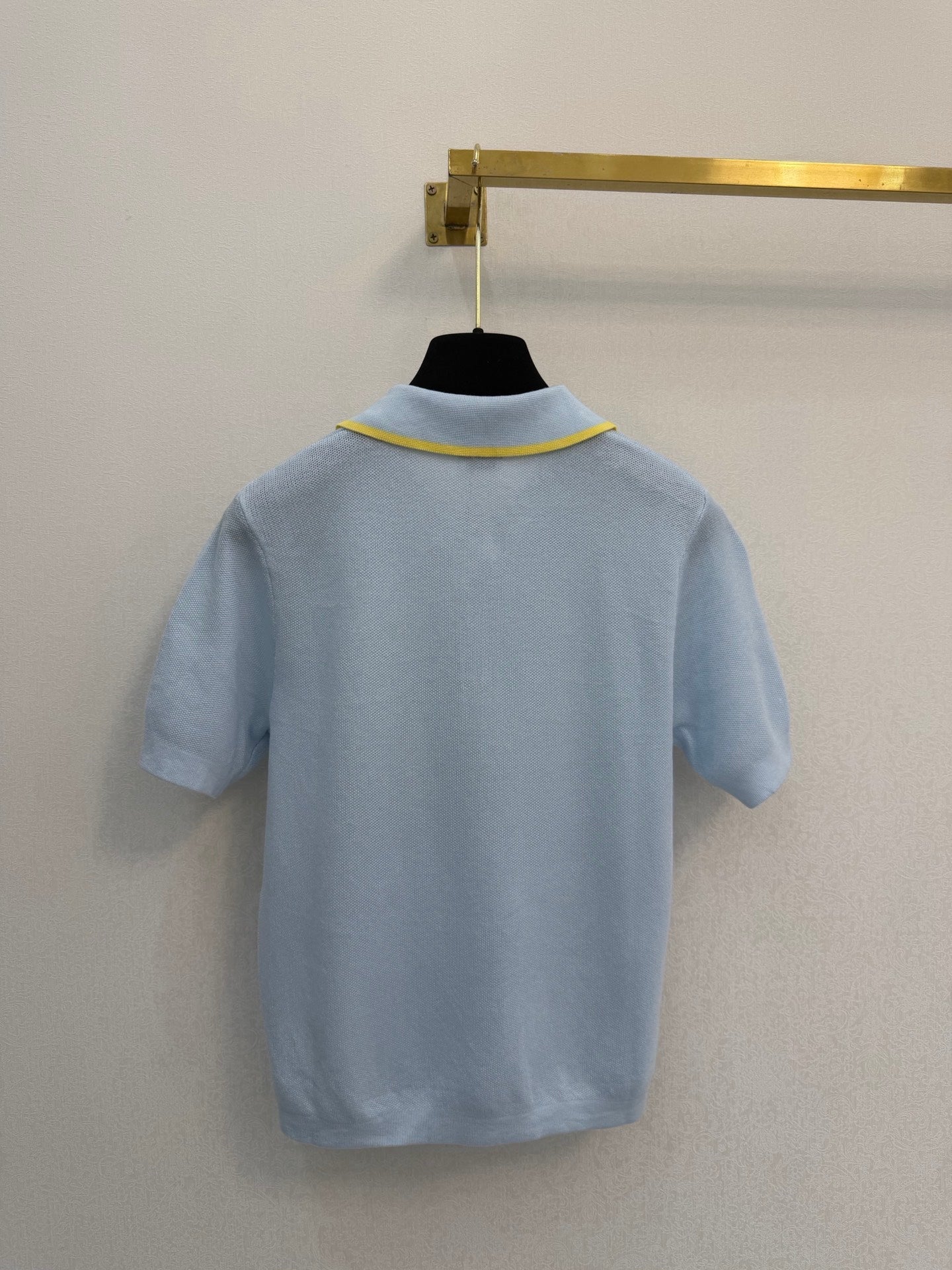 Loewe 26s Polo Collar Short-Sleeved Shirt Light Blue Tencel 394816