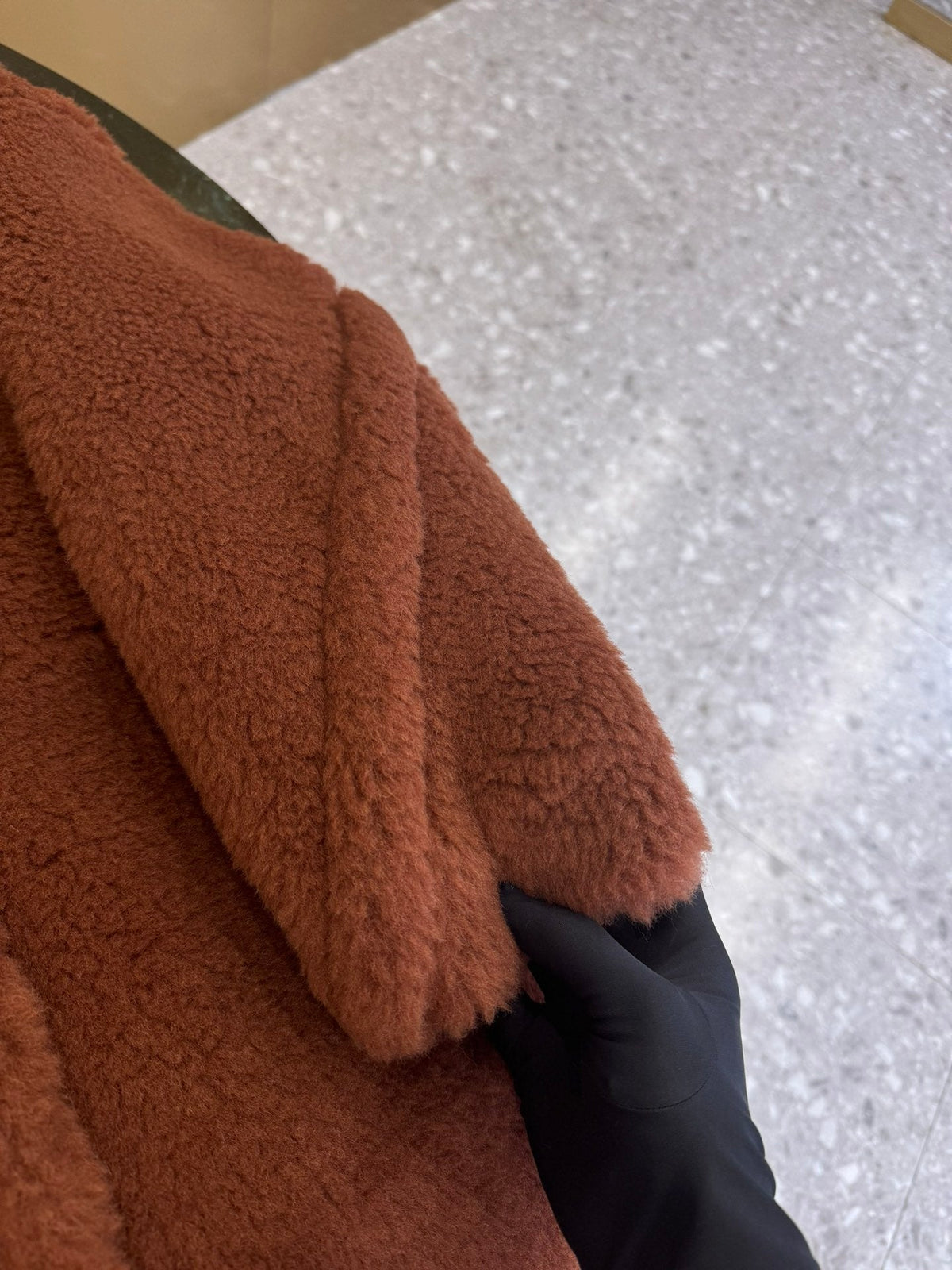 Max Mara 26s Teddy Bear Long Coat Camel Alpaca Wool Silk 429256