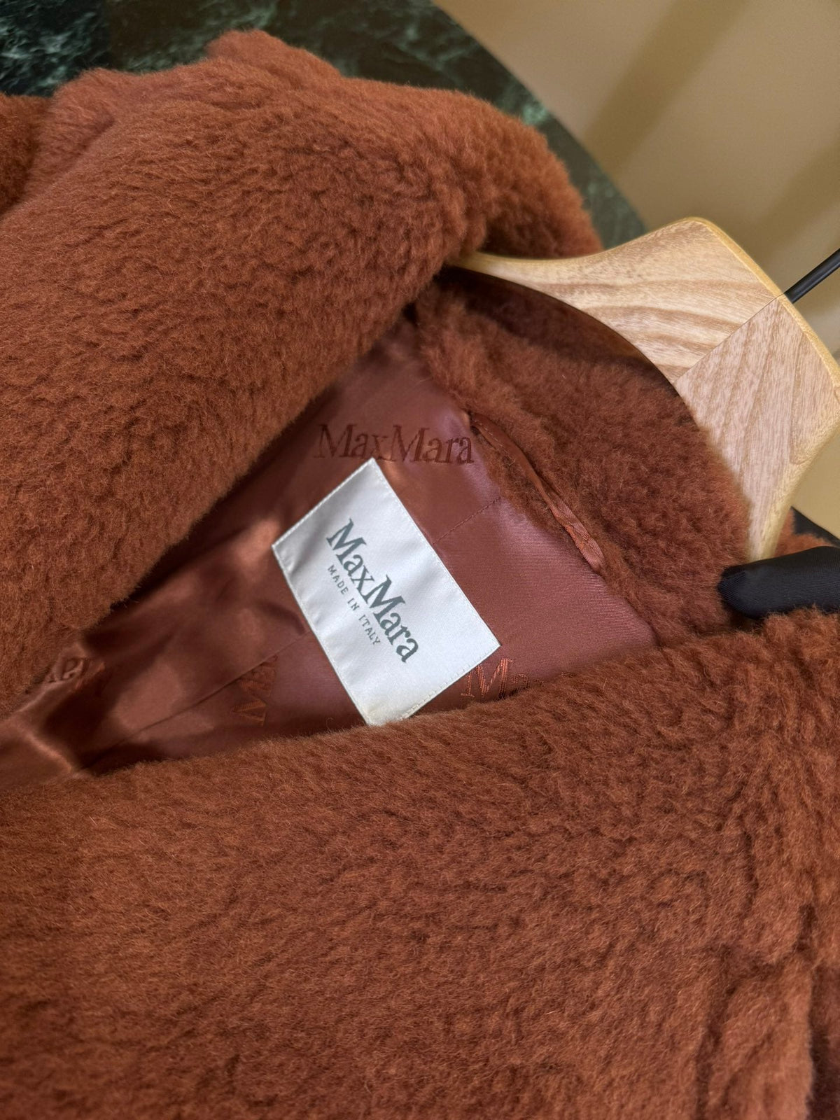 Max Mara 26s Teddy Bear Long Coat Camel Alpaca Wool Silk 429256