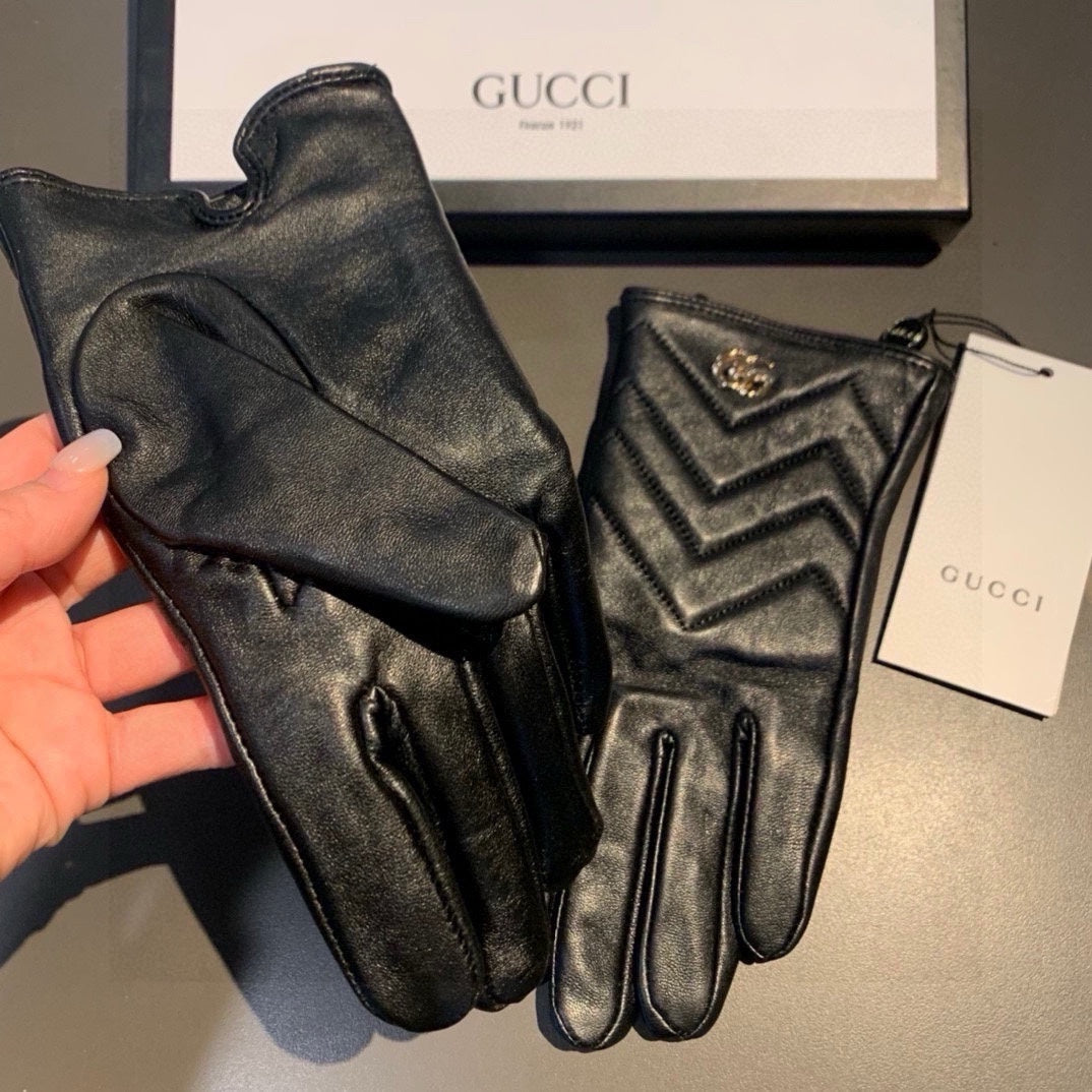 TOUCHSCREEN GLOVES IN BLACK LAMBSKIN AND FABRIC LINING 463861
