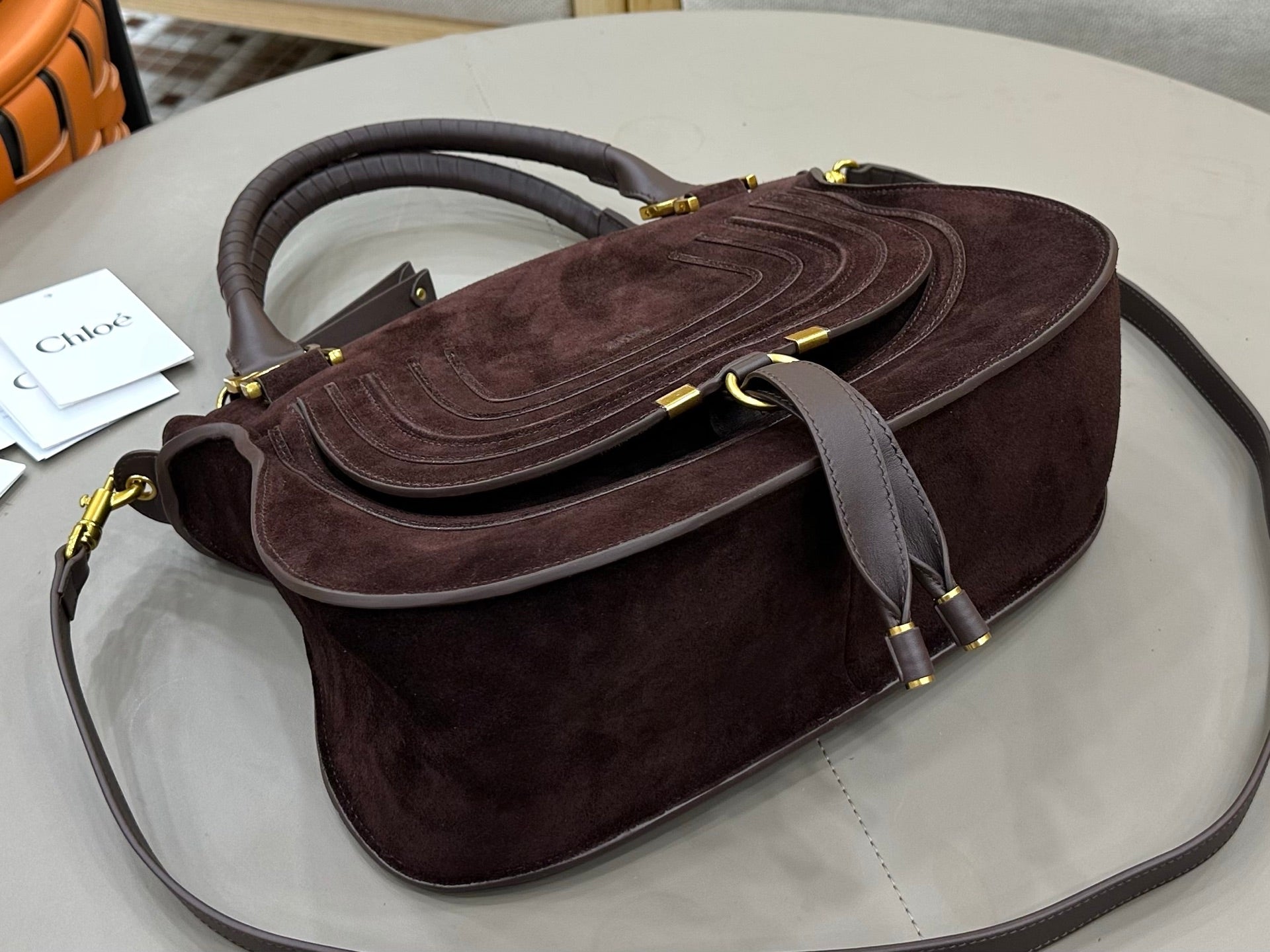 Chloe Marcie Bag Brown - Red Suede 281253