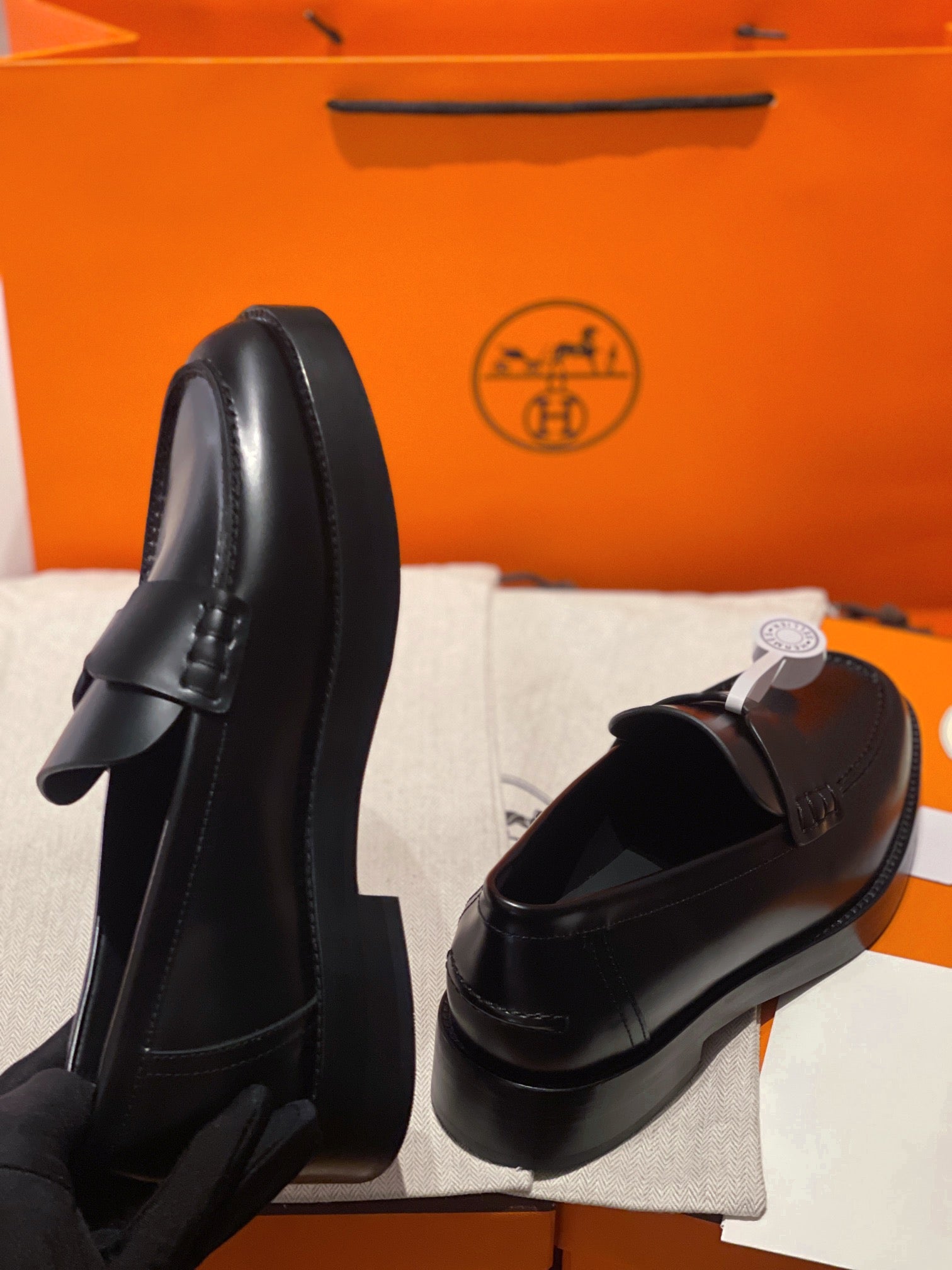 HM Loafer In Black Calfskin 100164