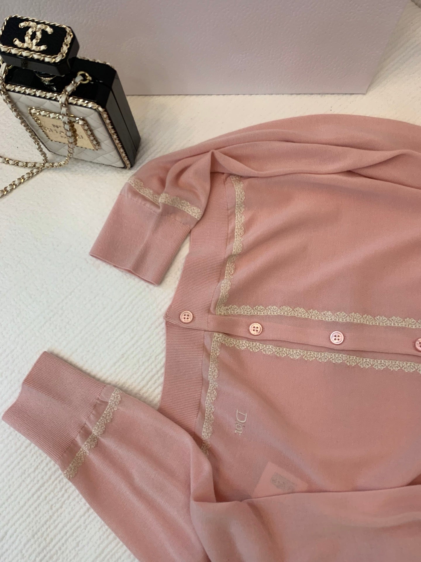 CD 26s Cardigan Light Pink Silk Knit 371681