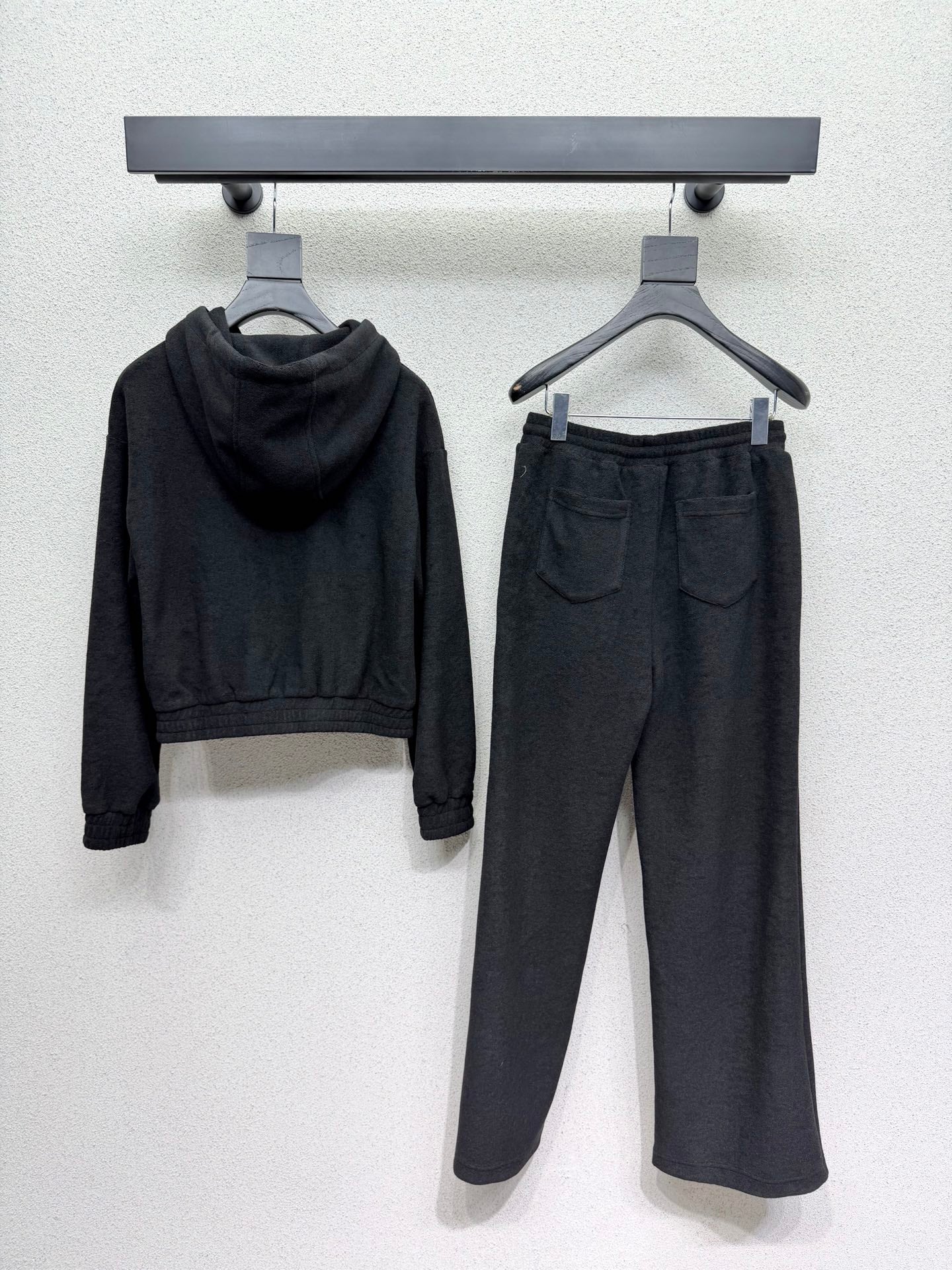Prada Set Hooded Black Fleece 340651