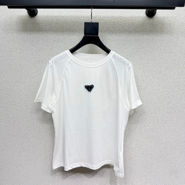 Prada 2026 Short-sleeved T-shirt White Cotton 132462