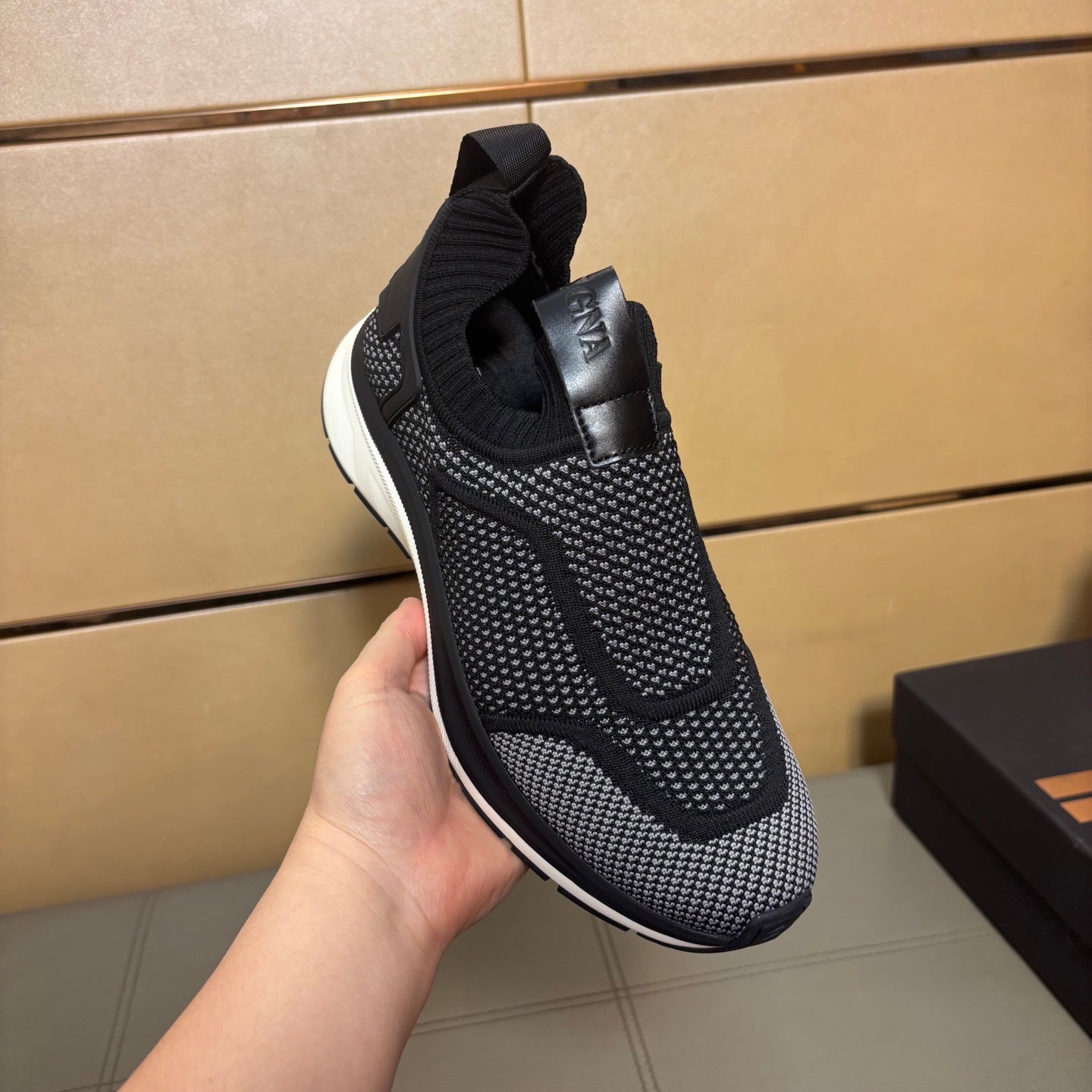 Zegna Men’s Techmerino Slip-On Sneakers Black Fabric 178559