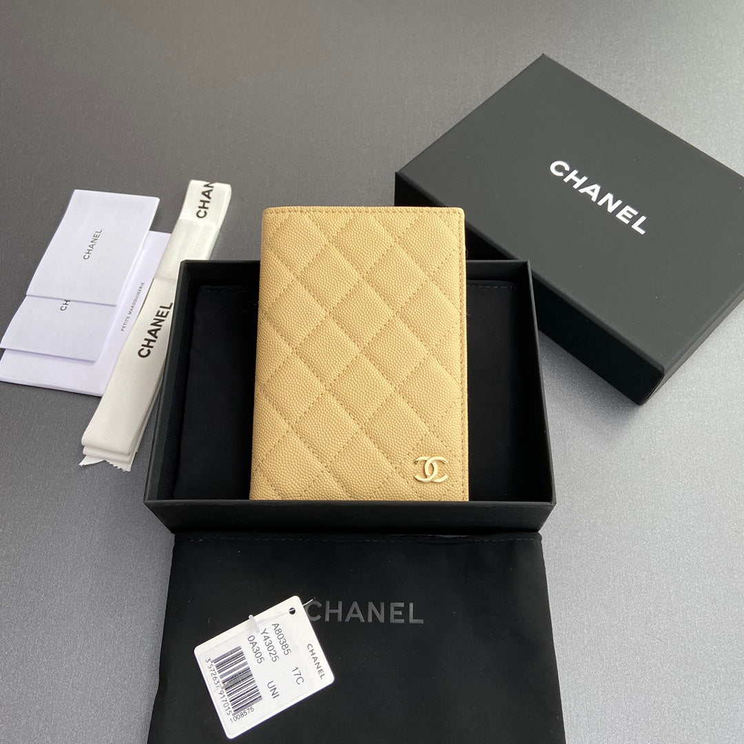 CC Passport Holder Yellow Caviar 234697