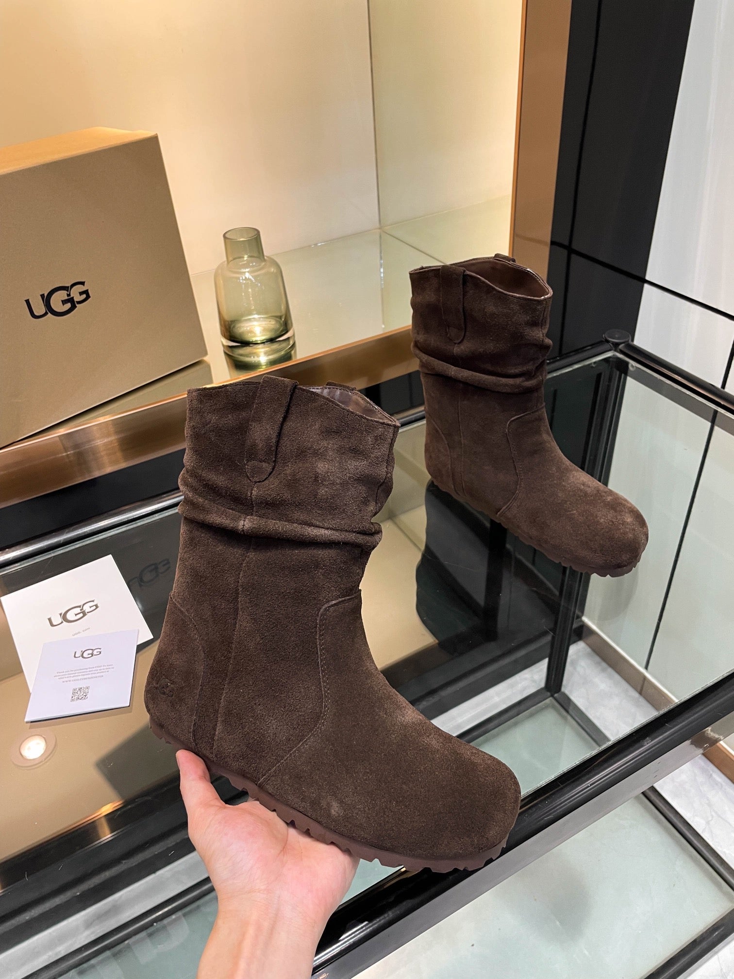 UGG Tasman Boots Dark Brown Suede 527289