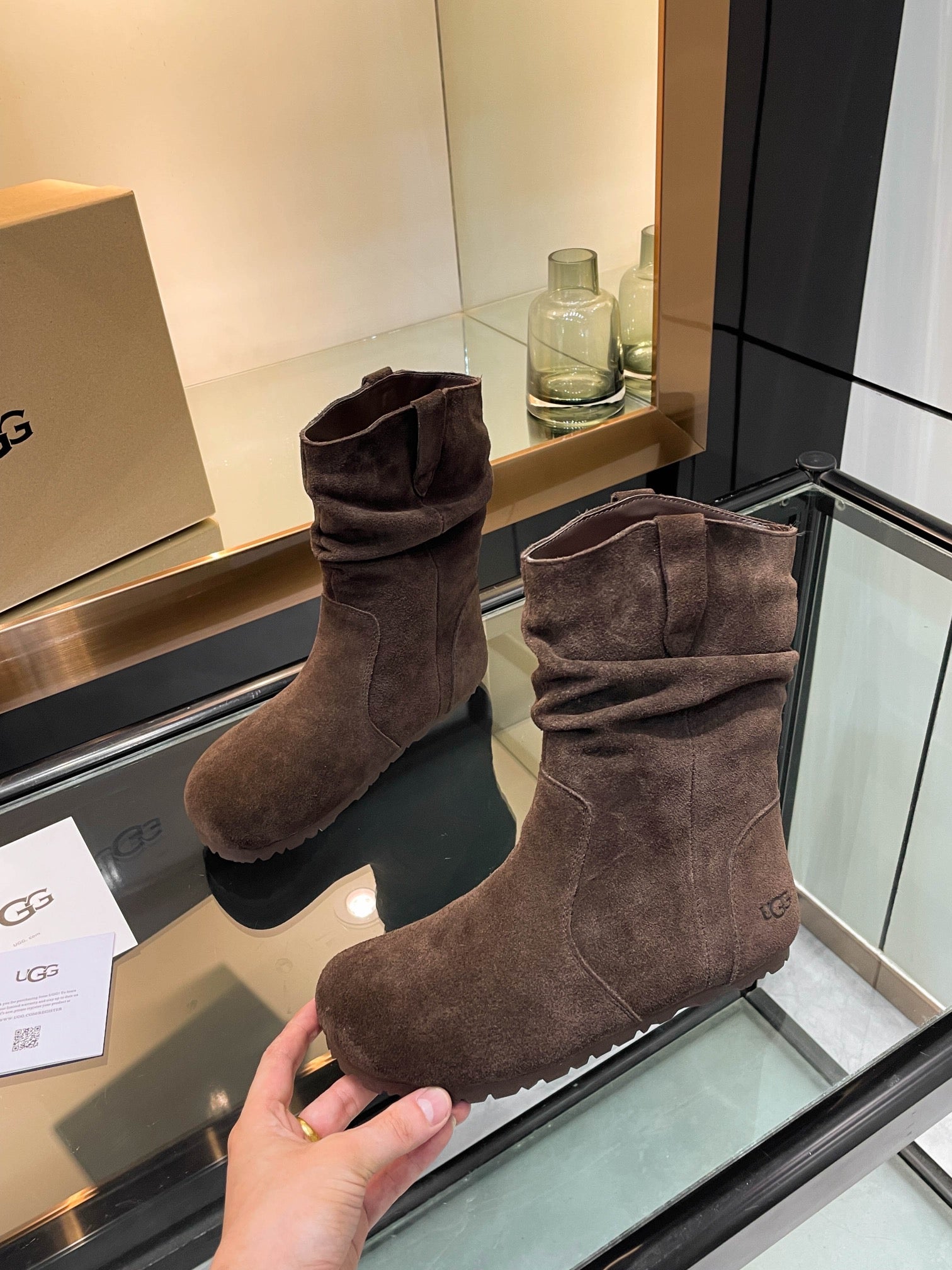 UGG Tasman Boots Dark Brown Suede 527289