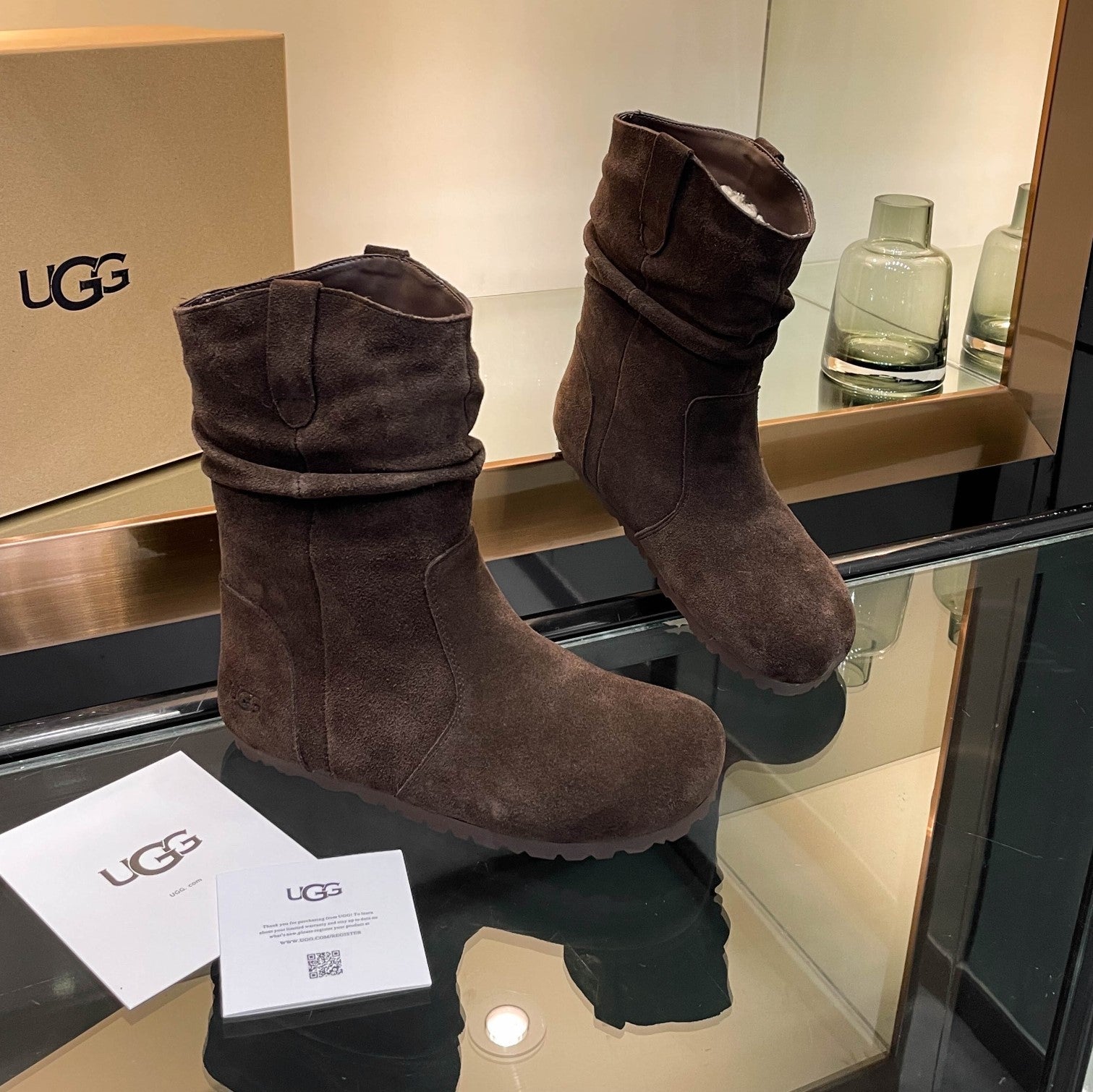 UGG Tasman Boots Dark Brown Suede 527289