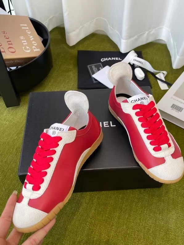CC 26P Casual Sneaker Red White Leather Suede