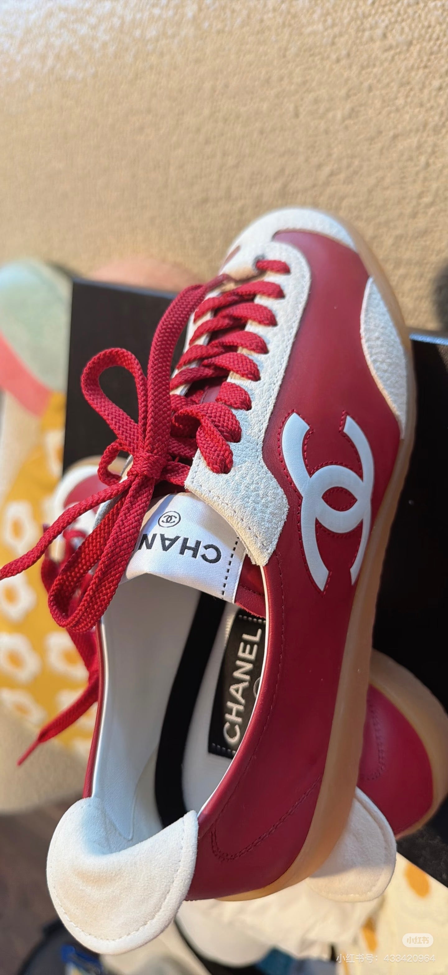 CC 26P Casual Sneaker Red White Leather Suede