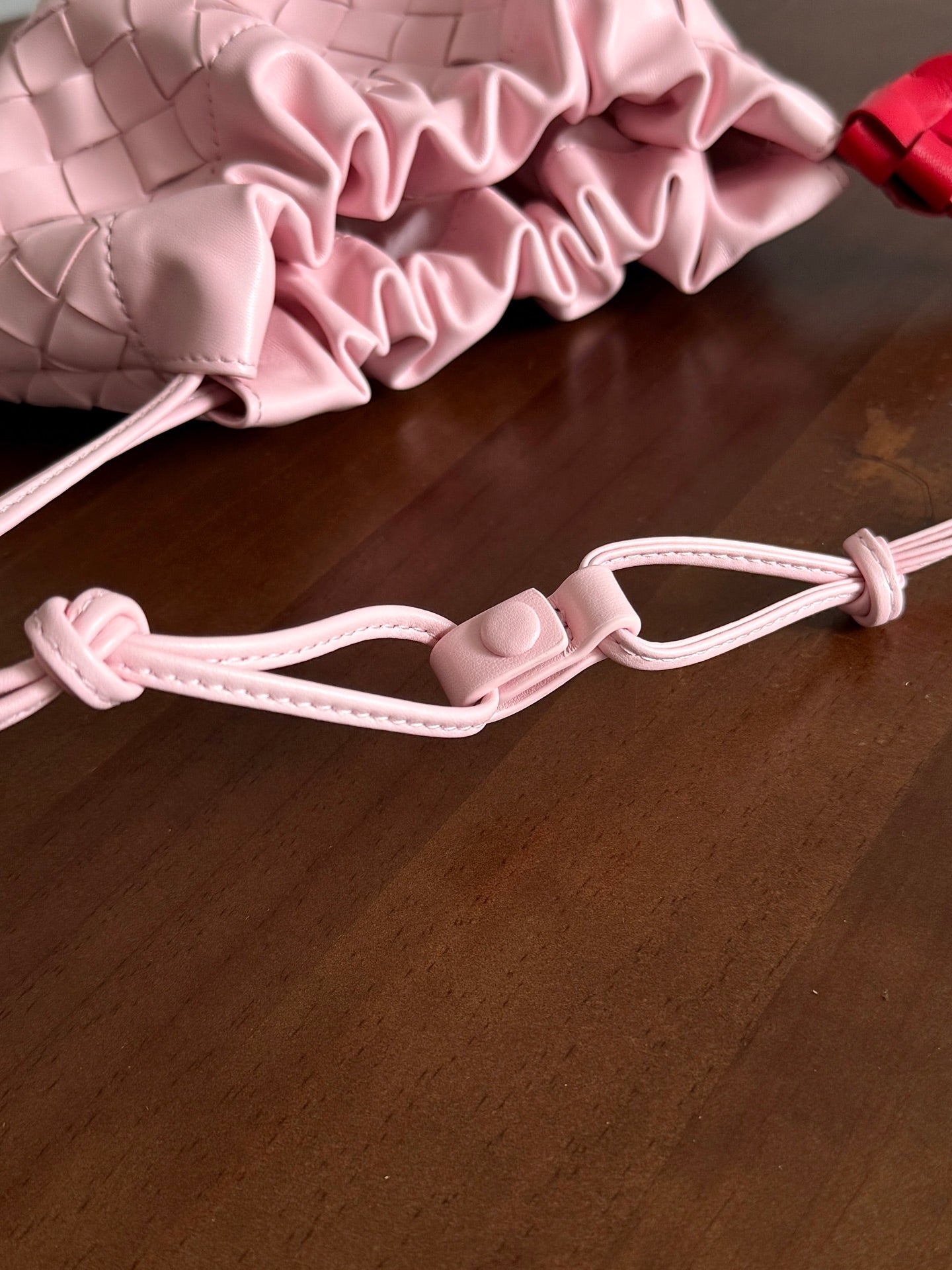 BV 26s Dust Bag Light Pink Intrecciato Leather