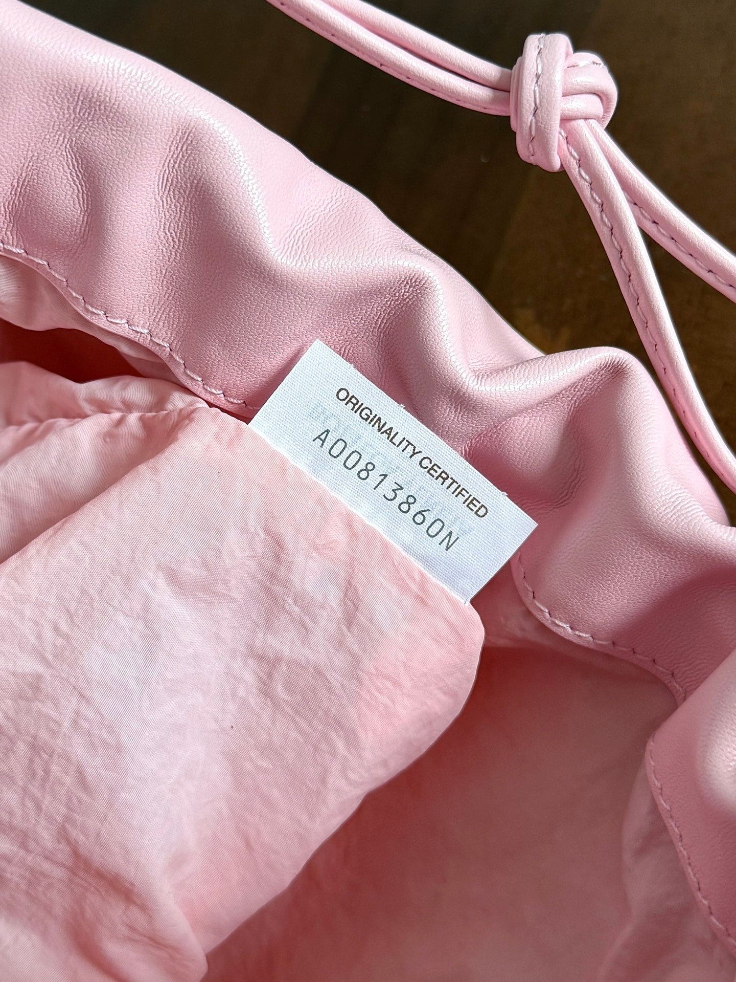 BV 26s Dust Bag Light Pink Intrecciato Leather