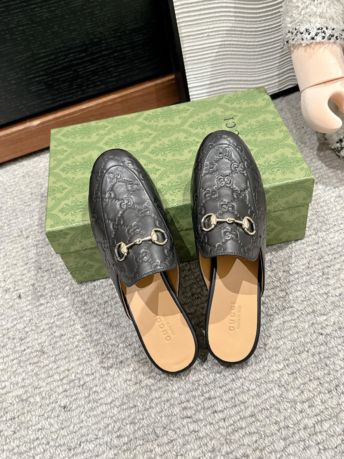 Horsebit Mule Black GG Leather