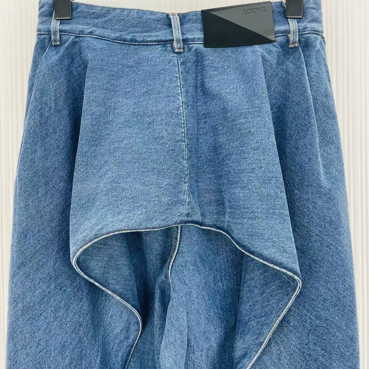 Loewe 26s Draped Flap Jeans Light Blue Denim 400748